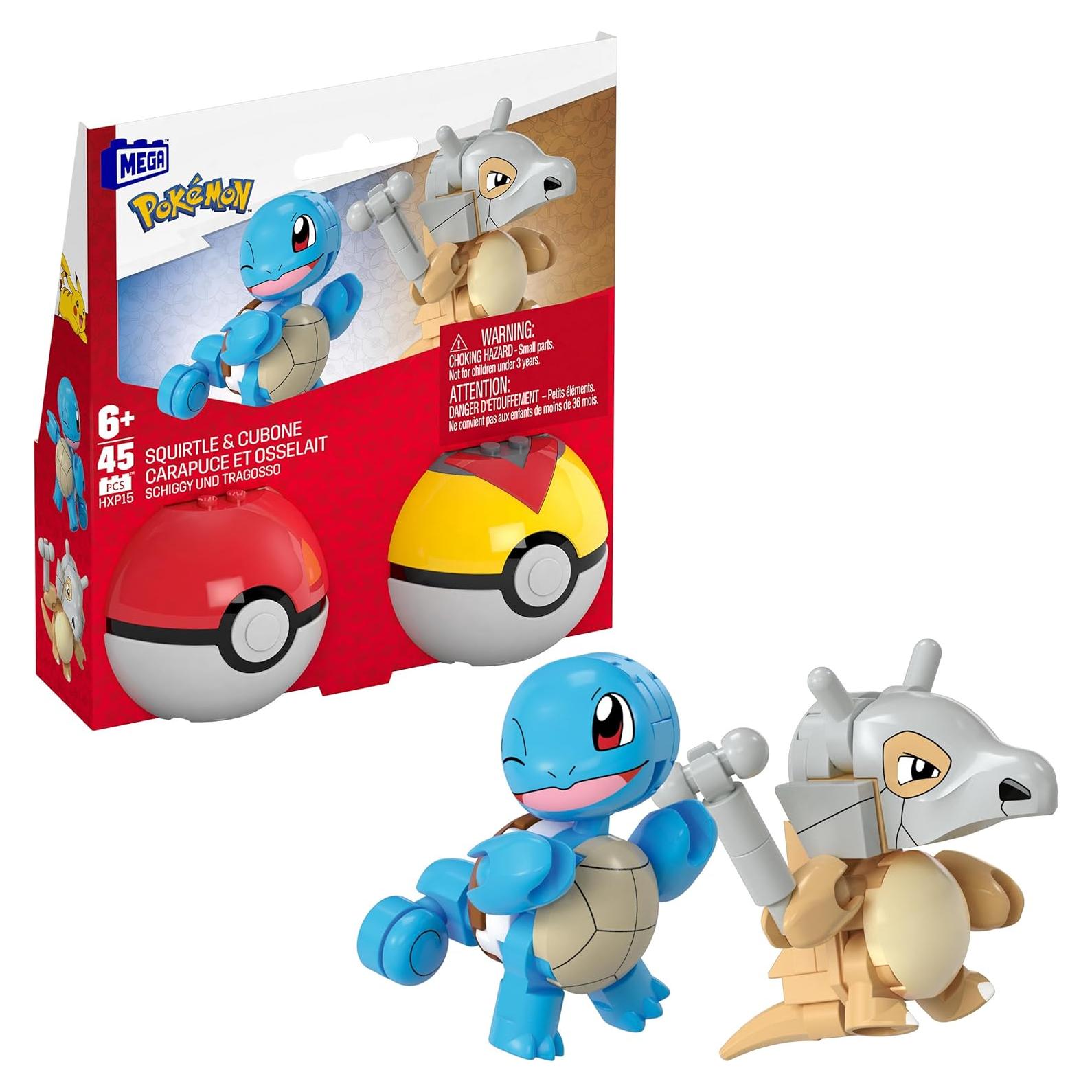 Juguetes de Construcción MEGA Pokémon Squirtle y Cubone 45 Piezas