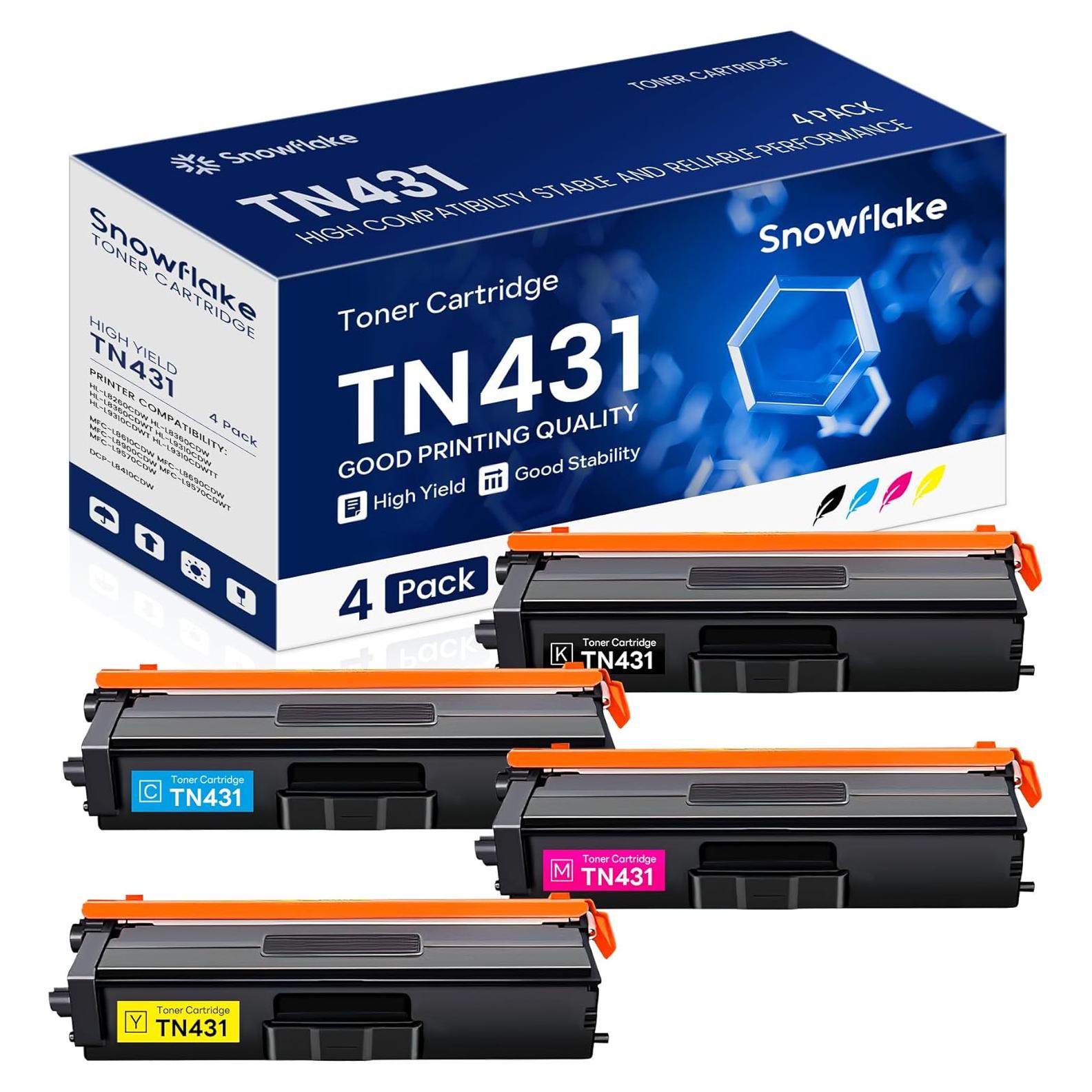 Cartucho de Tóner Compatible Snowflake TN431 Paquete de 4