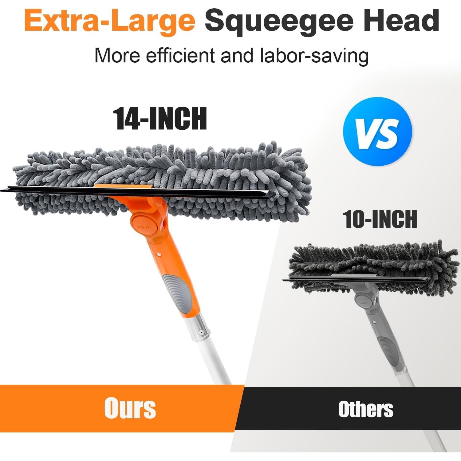 Limpiaparabrisas 2 en 1 ARTIPOLY 14" con palo extensible 5-12 pies