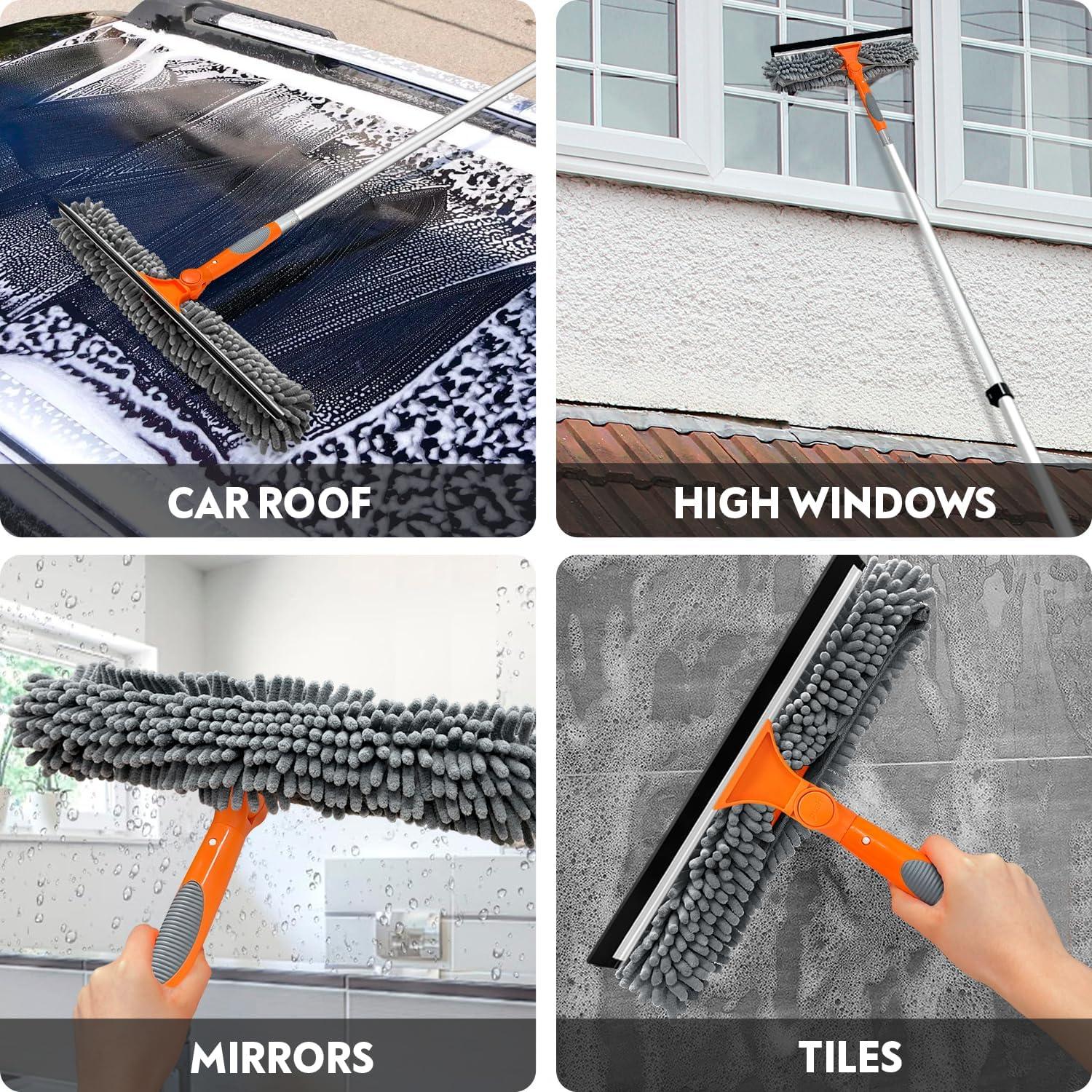 Limpiaparabrisas 2 en 1 ARTIPOLY 14" con palo extensible 5-12 pies