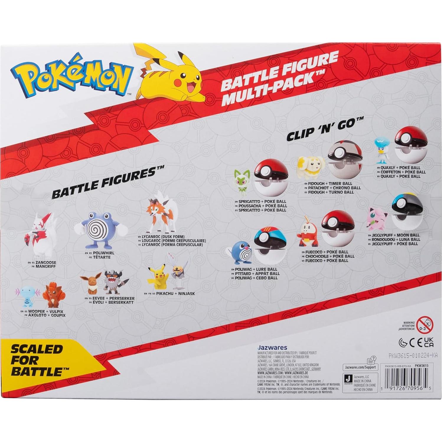 Paquete de Figuras de Batalla Pokémon Jazwares 8 Piezas