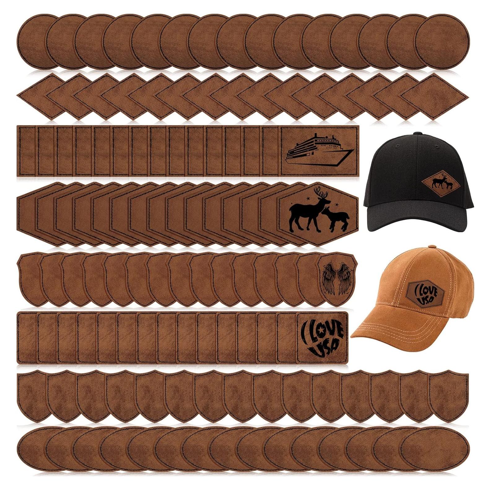 Giegxin 120 Piezas Parches Adhesivos de Cuero Sintético Rústico