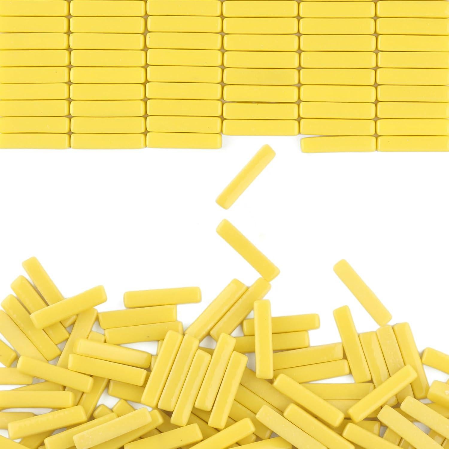 Azulejos de mosaico de vidrio amarillo Youway 150g para manualidades