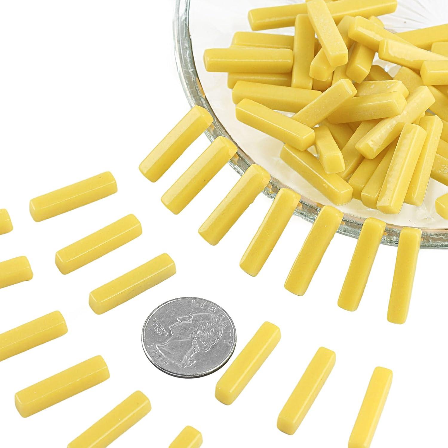 Azulejos de mosaico de vidrio amarillo Youway 150g para manualidades