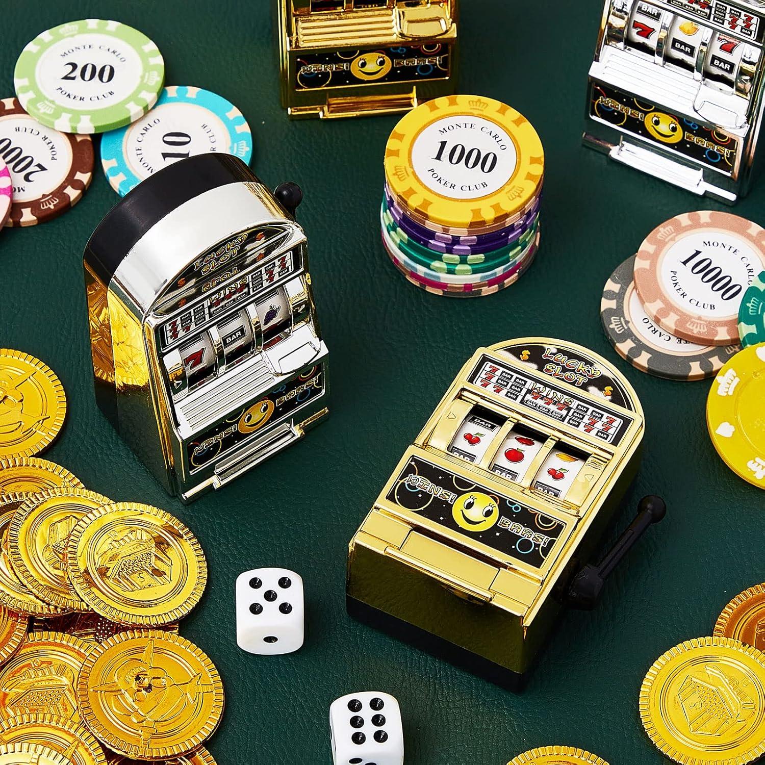 Deekin Mini Máquina Traga Monedas 12 Pcs Juguete Dorado Plateado