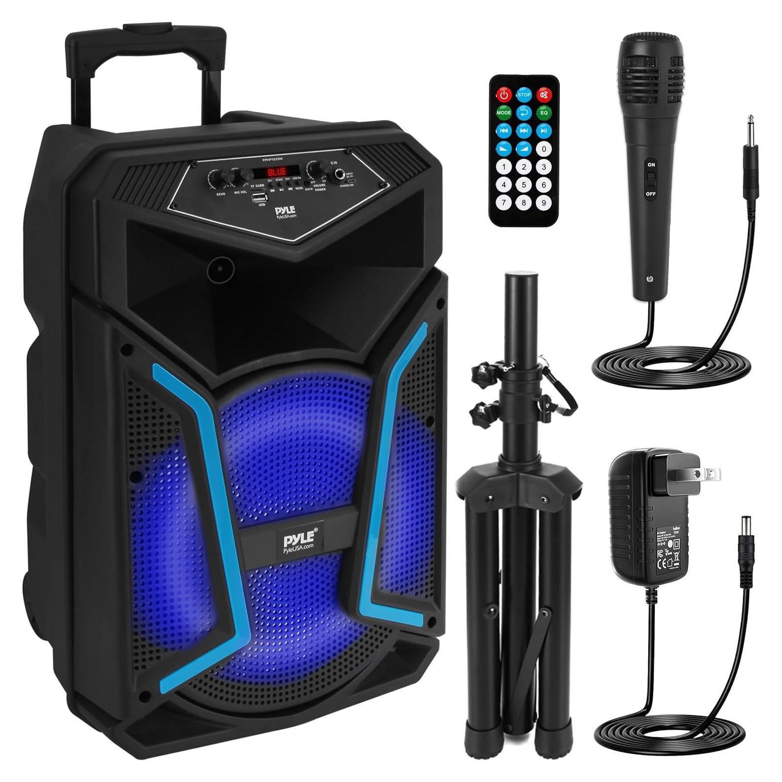 Altavoz PA Bluetooth Pyle PPHP122SM 800W con micrófono y luces