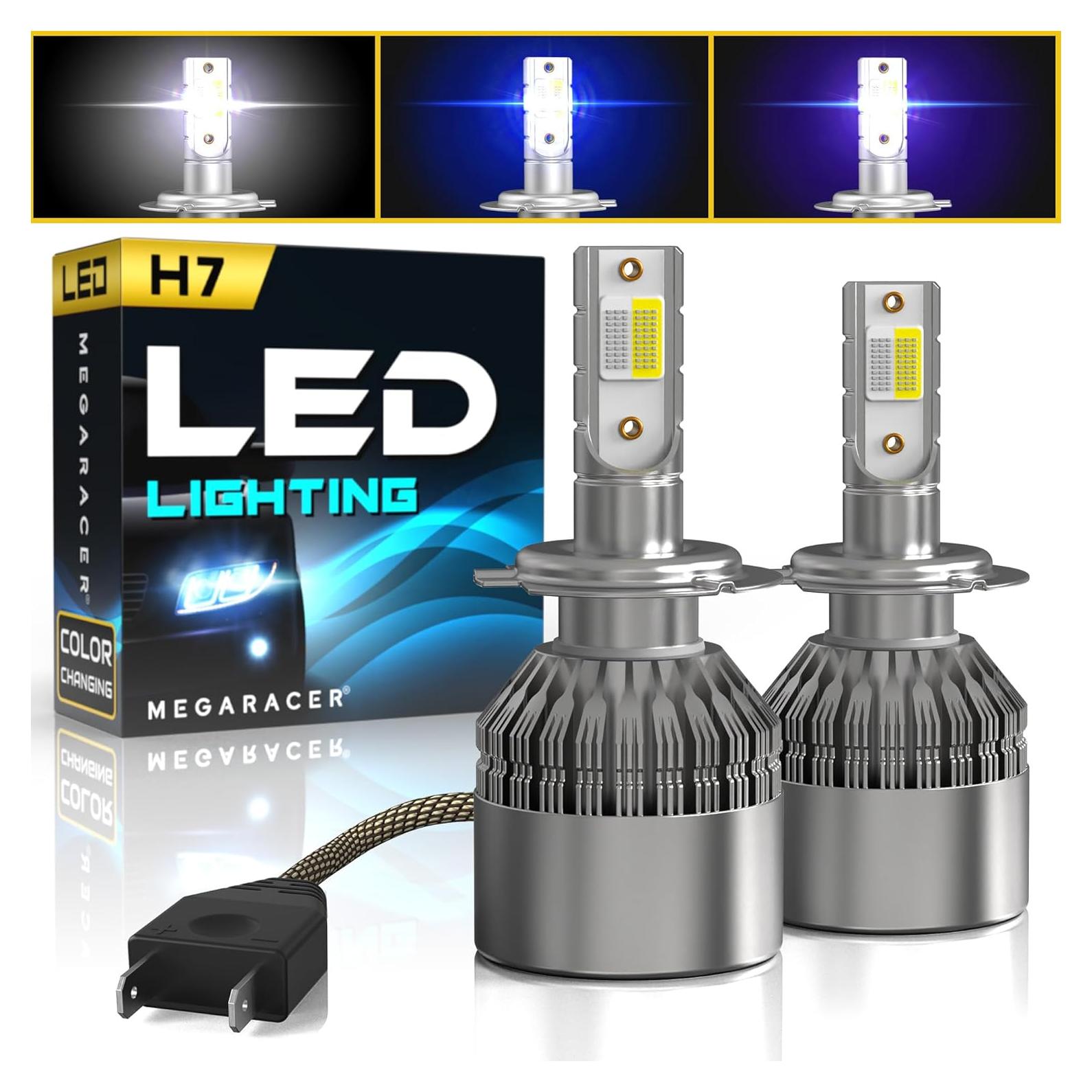 Bombilla H7 Mega Racer 3 Colores 6000K 8000K 10000K Luz Fría