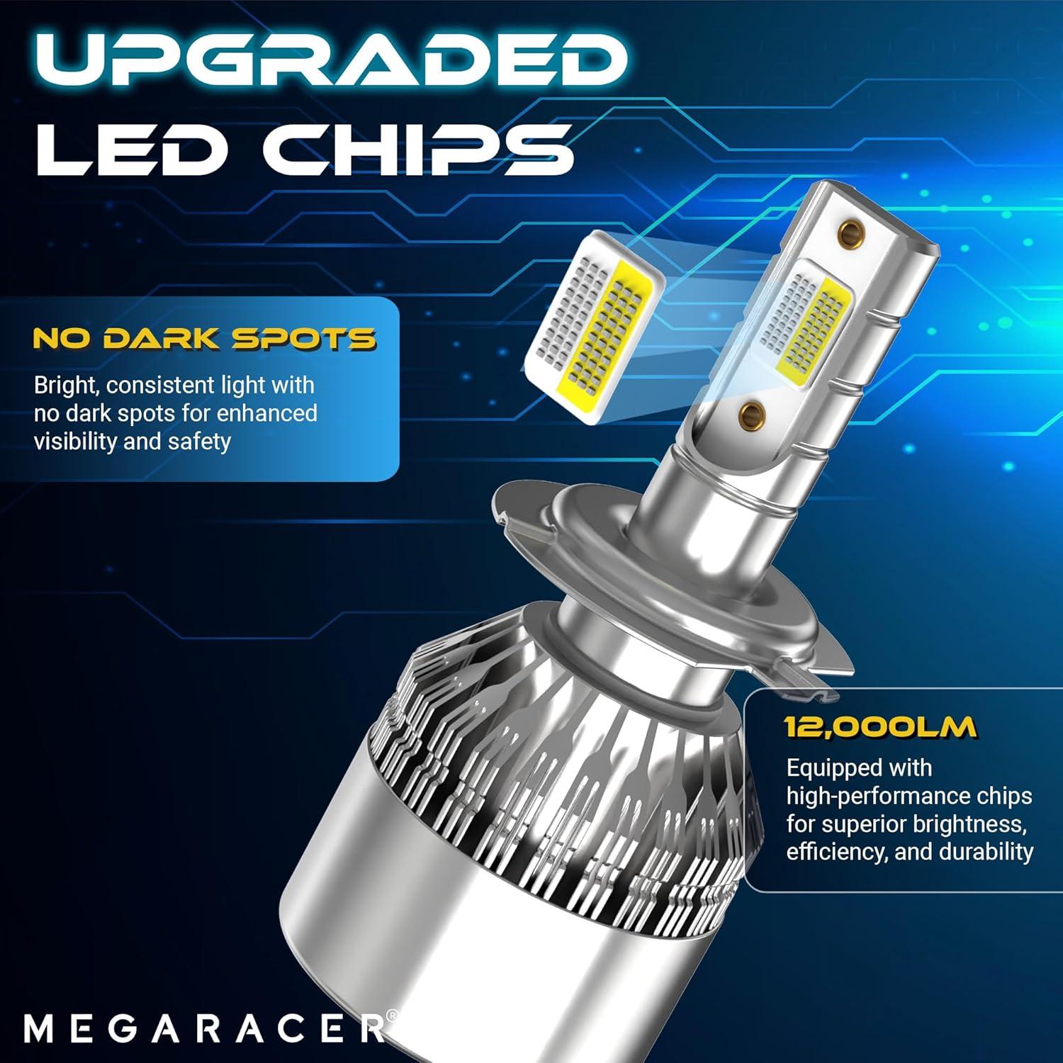 Bombilla H7 Mega Racer 3 Colores 6000K 8000K 10000K Luz Fría