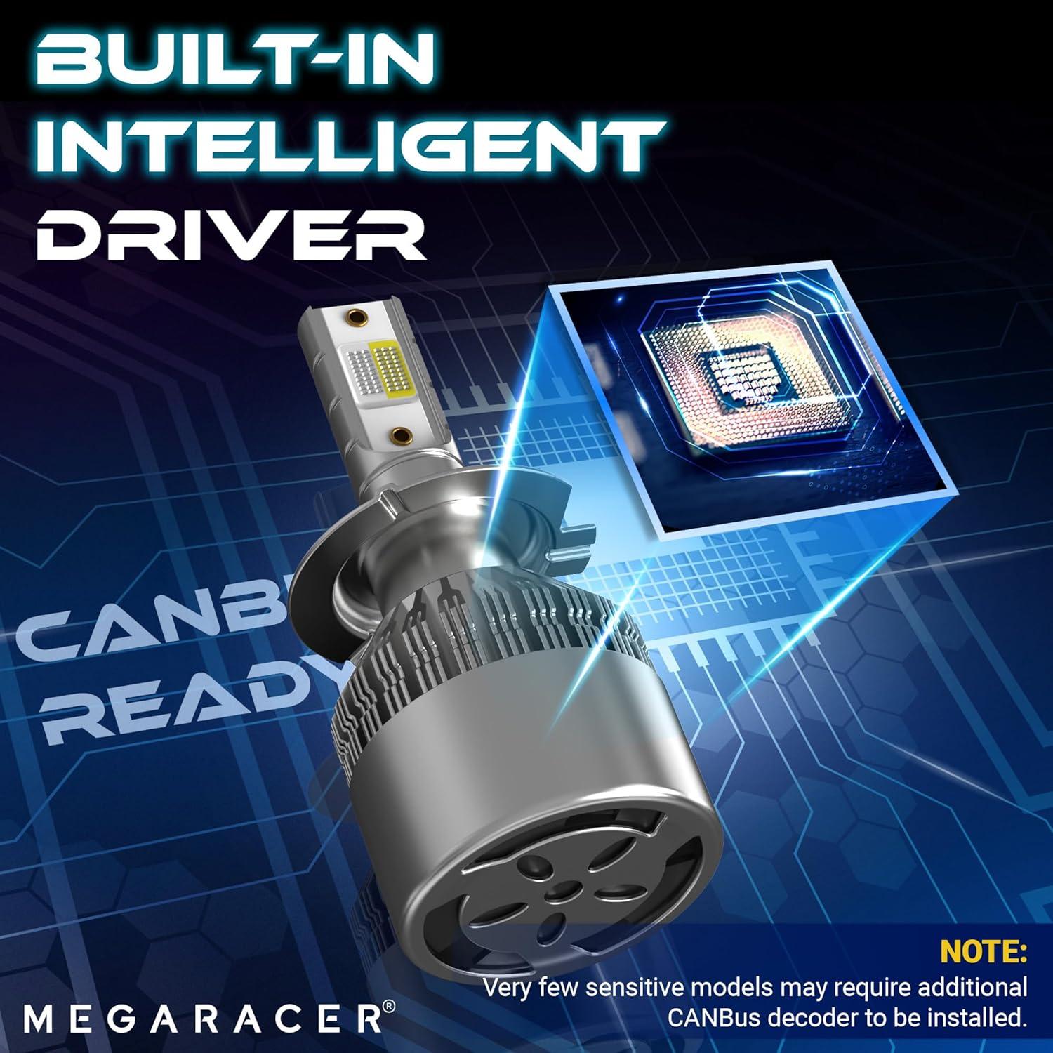 Bombilla H7 Mega Racer 3 Colores 6000K 8000K 10000K Luz Fría