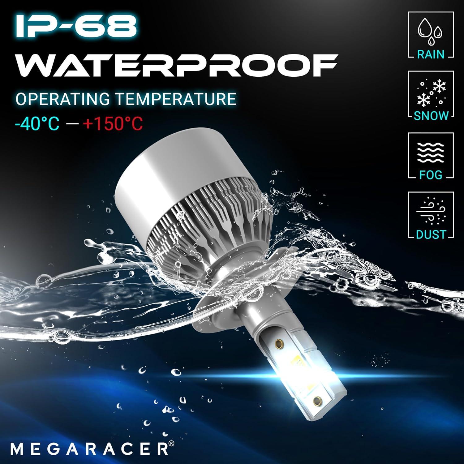 Bombilla H7 Mega Racer 3 Colores 6000K 8000K 10000K Luz Fría