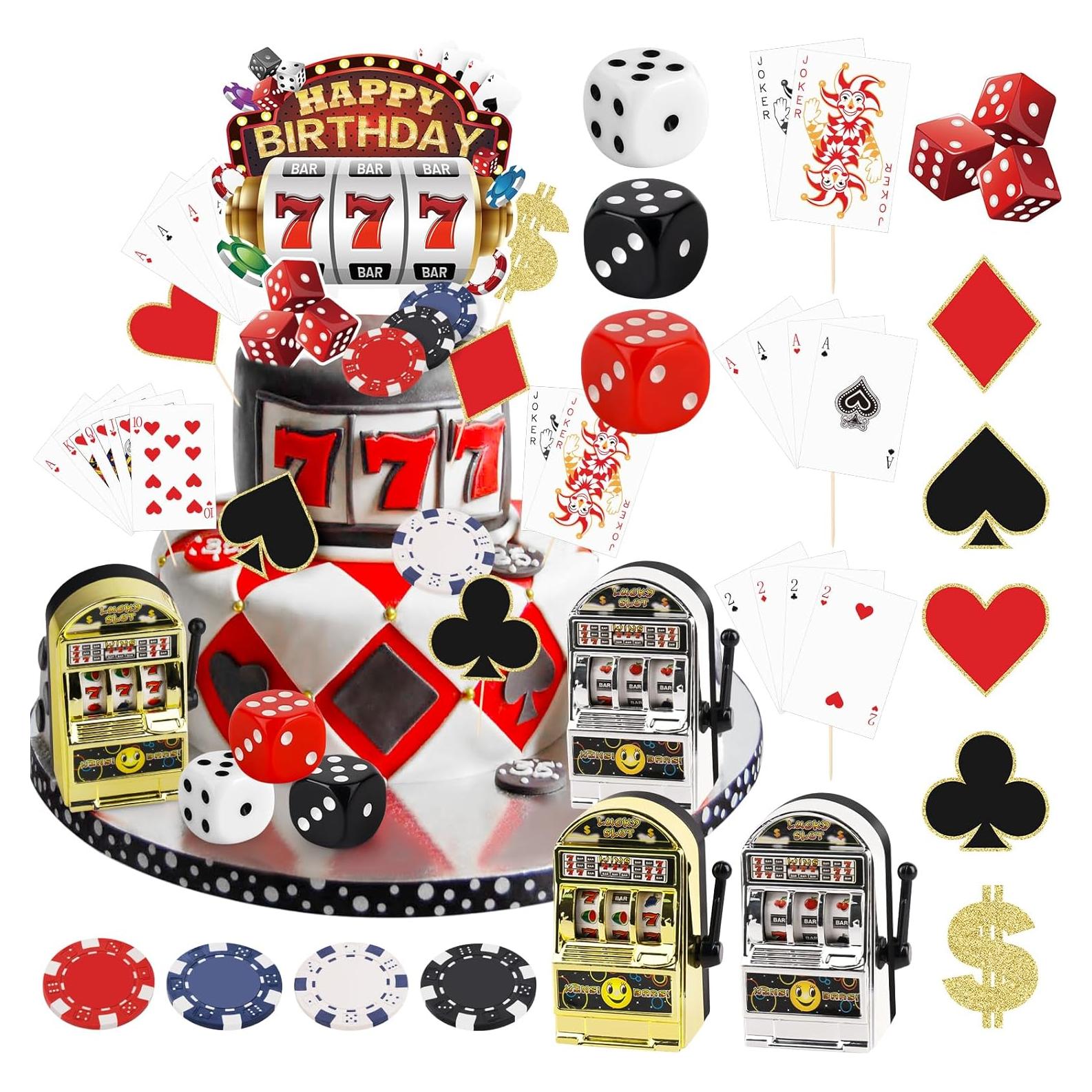 Set de Decoraciones para Pasteles Hooqict Casino 24 Piezas