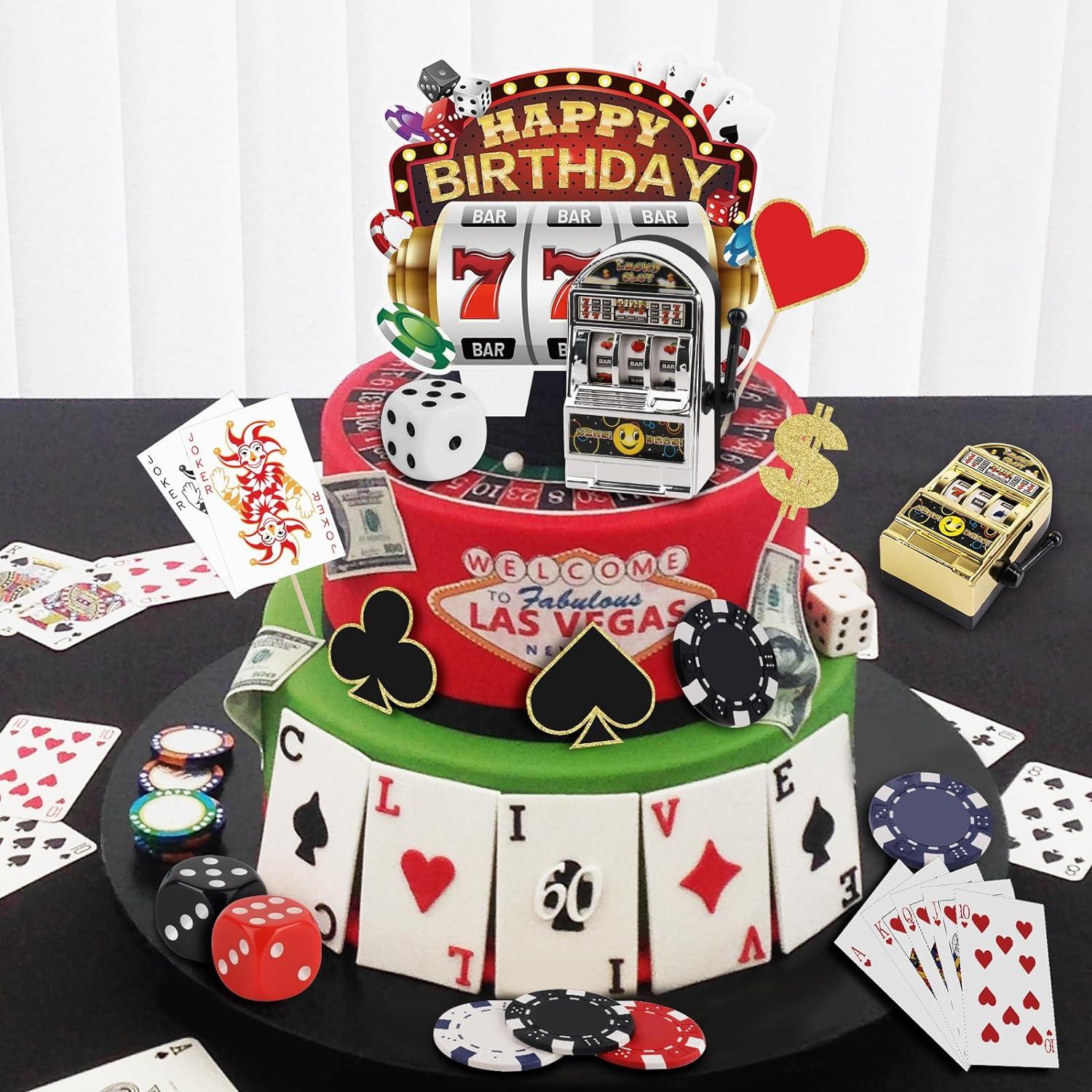 Juego de 24 Piezas Decoración Pasteles Casino Atiloy