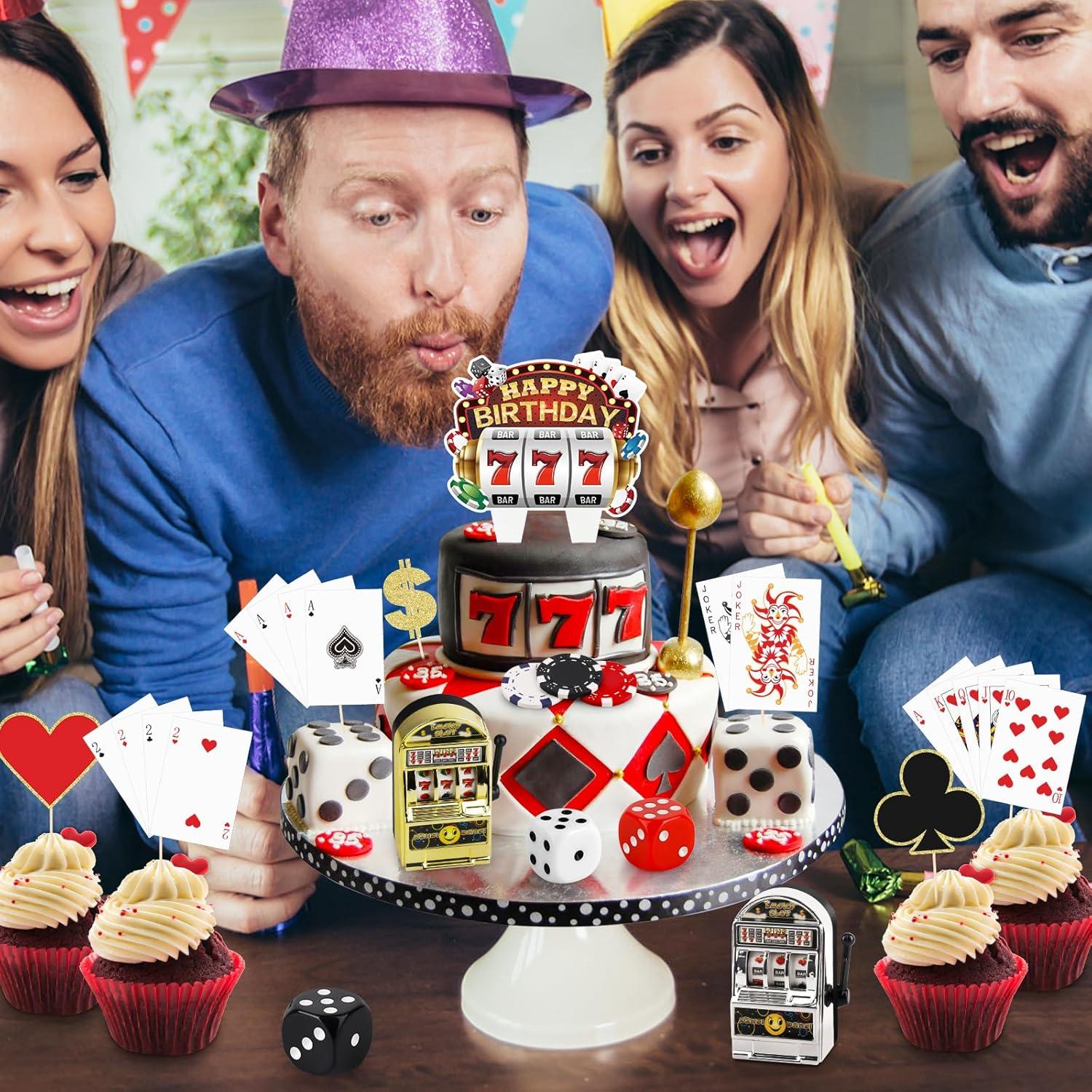 Juego de 24 Piezas Decoración Pasteles Casino Atiloy