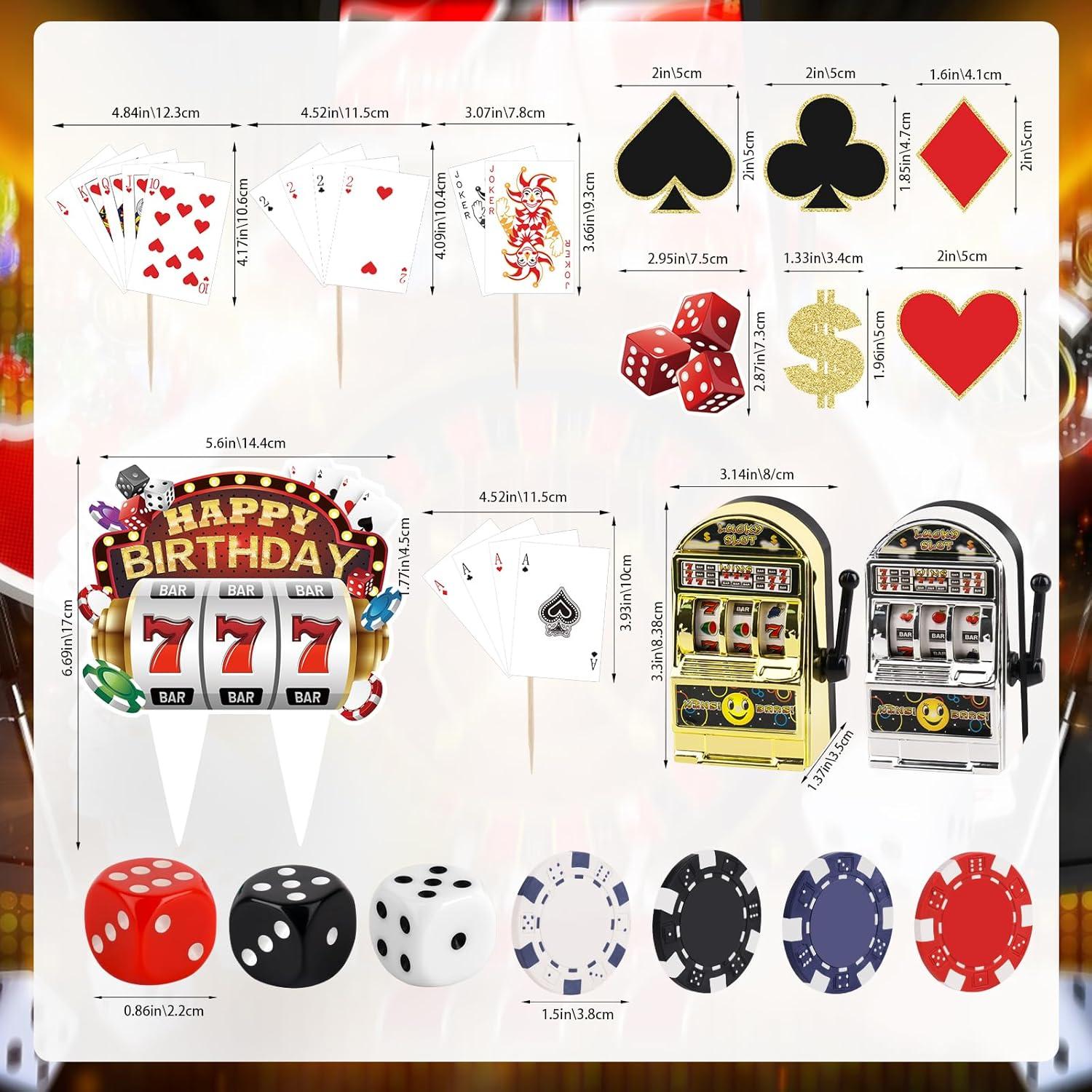 Juego de 24 Piezas Decoración Pasteles Casino Atiloy