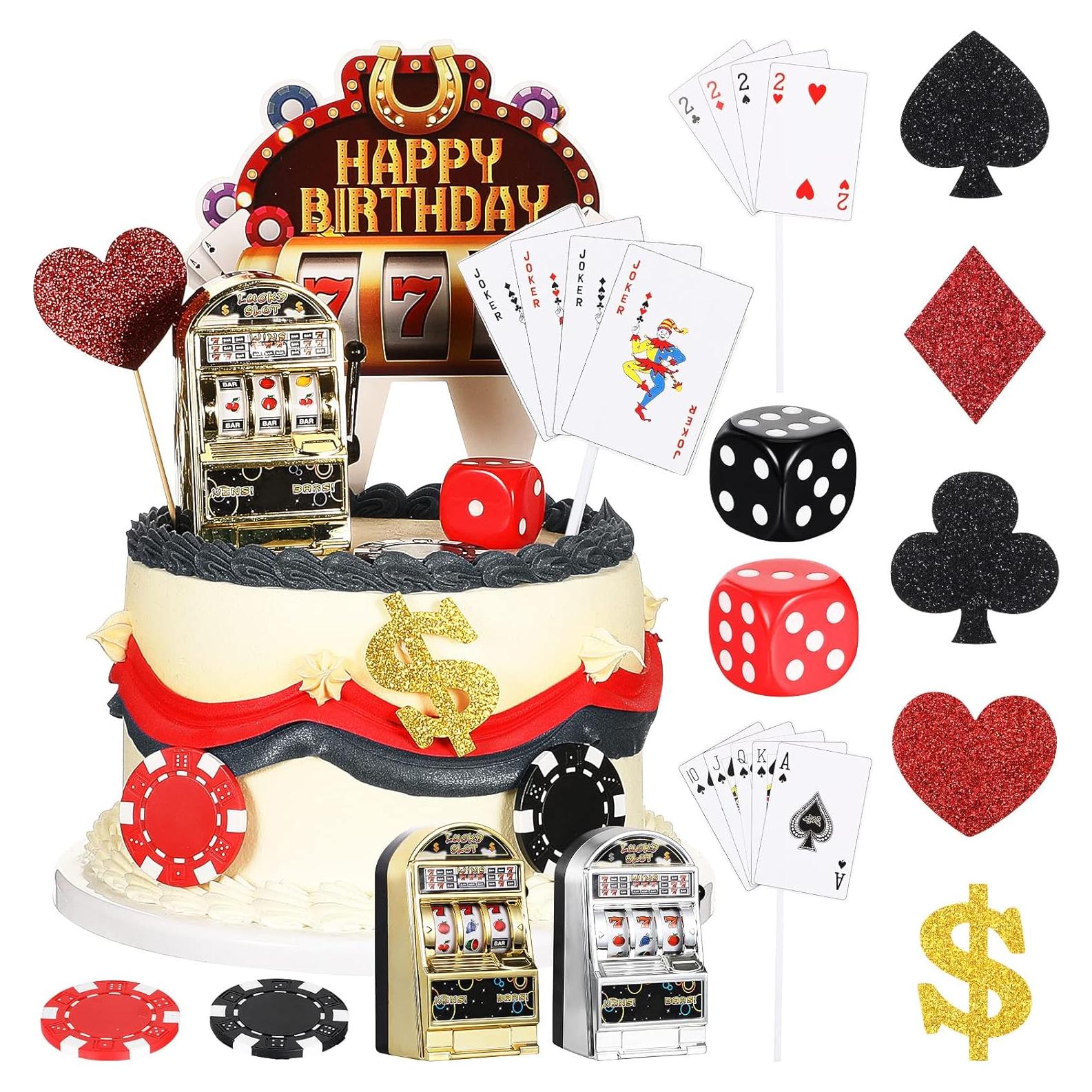 Juego de Decoraciones para Pasteles de Casino 21 Piezas