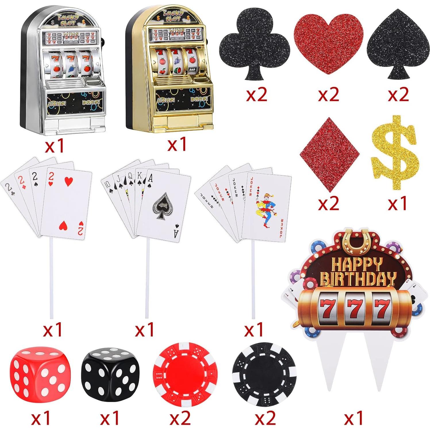 Juego de Decoraciones para Pasteles de Casino 21 Piezas