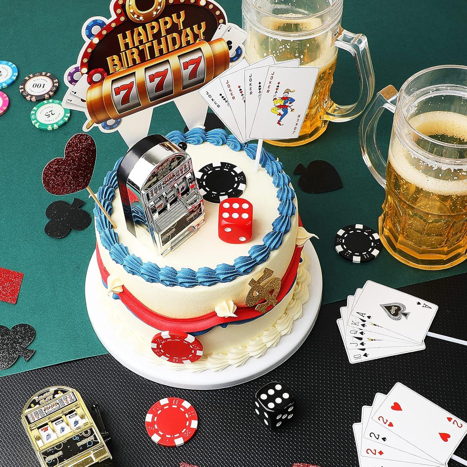 Juego de Decoraciones para Pasteles de Casino 21 Piezas