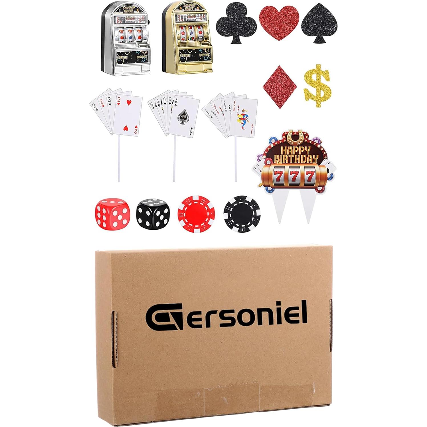 Juego de Decoraciones para Pasteles de Casino 21 Piezas