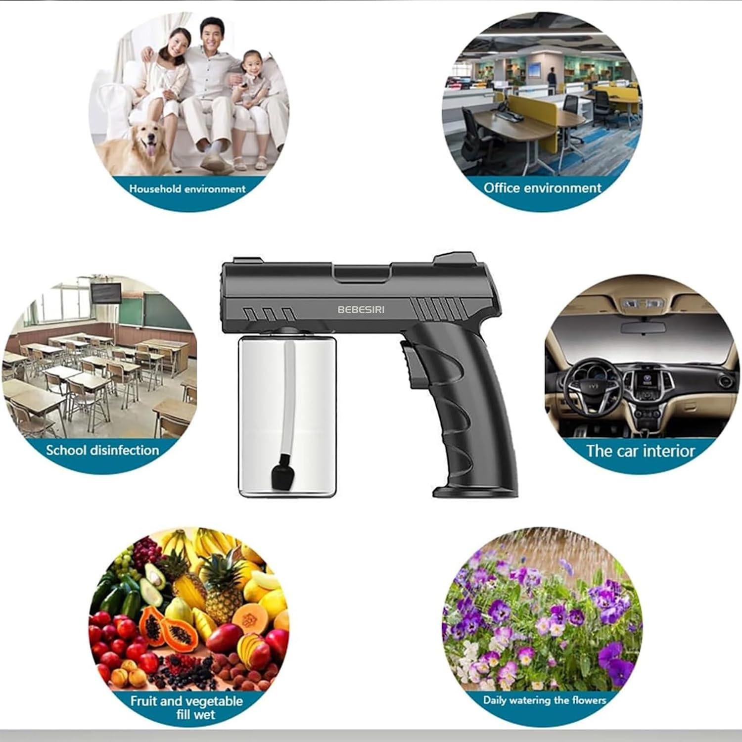 Pistola Atomizadora Nano K7 Recargable 280ml Luz Azul