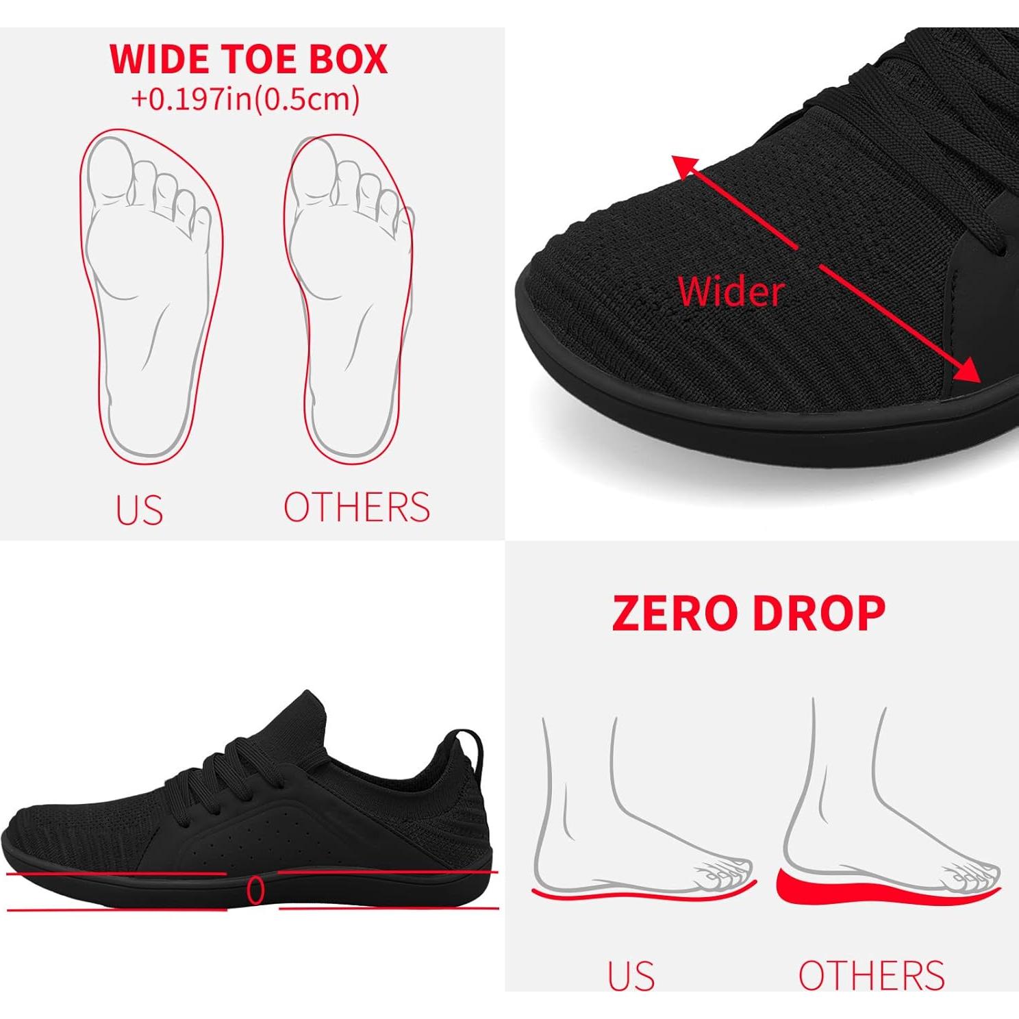 Zapatos Minimalistas Barefoot Relxfeet para Hombres - Todo Negro