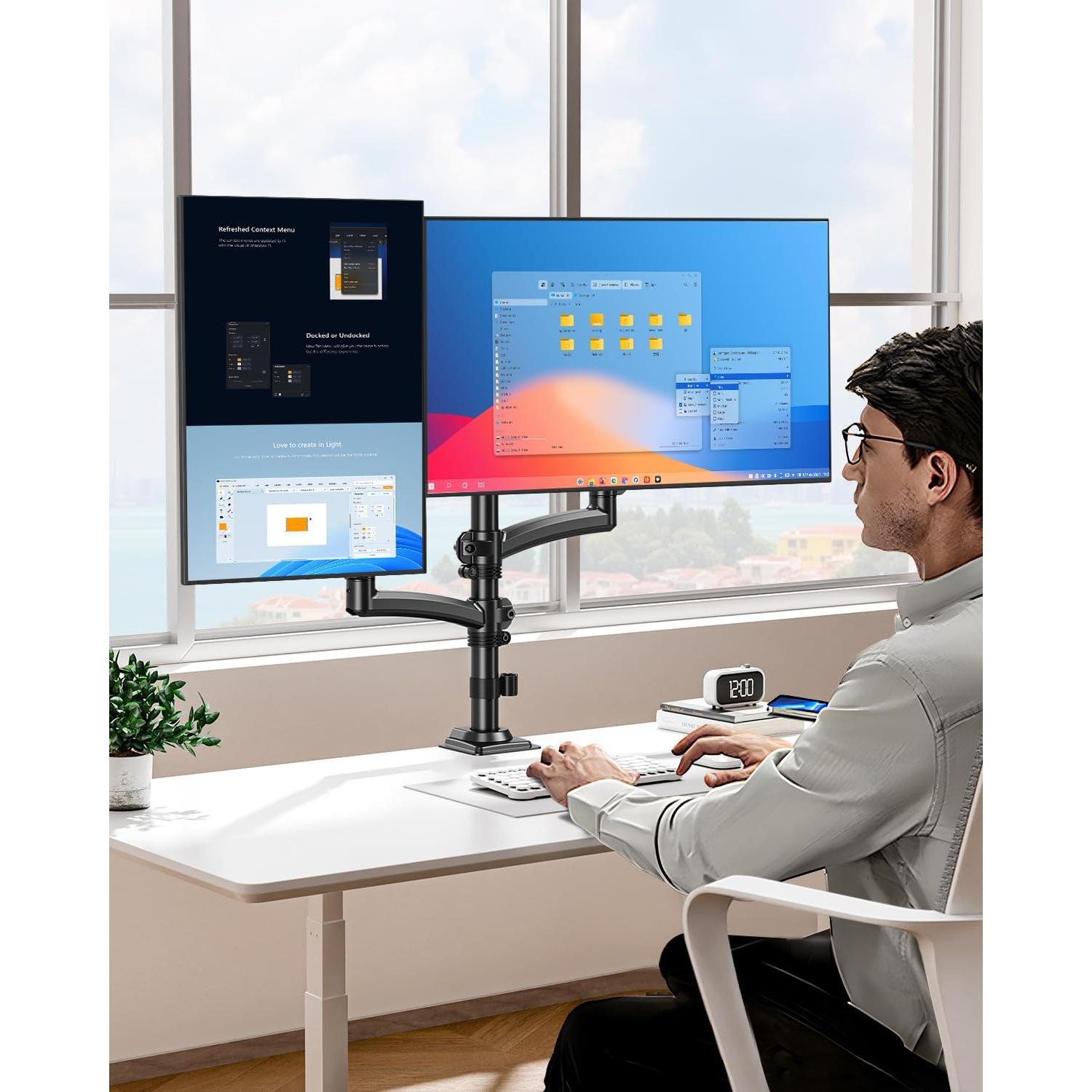 Soporte Doble para Monitor MOUNT PRO, Ajustable hasta 32"