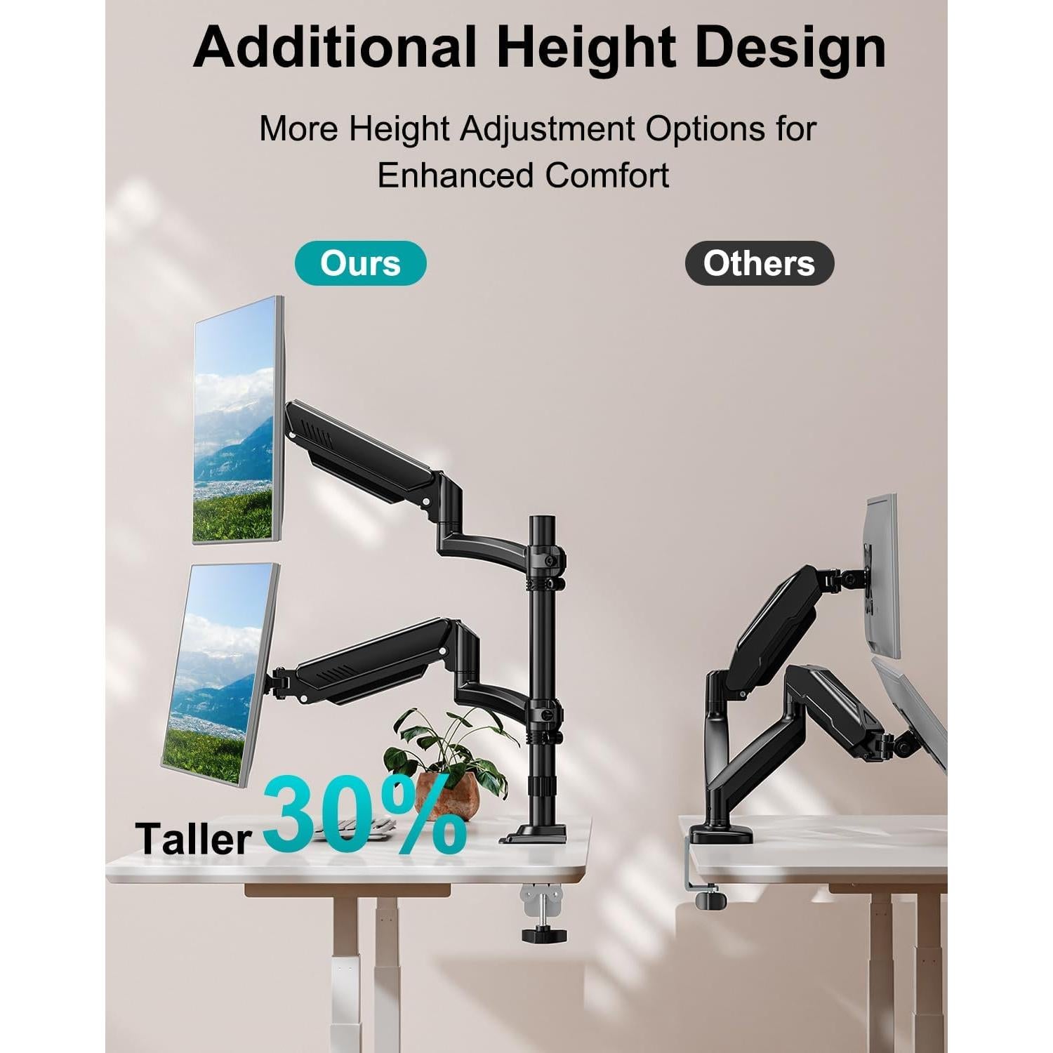 Soporte Doble para Monitor MOUNT PRO, Ajustable hasta 32"