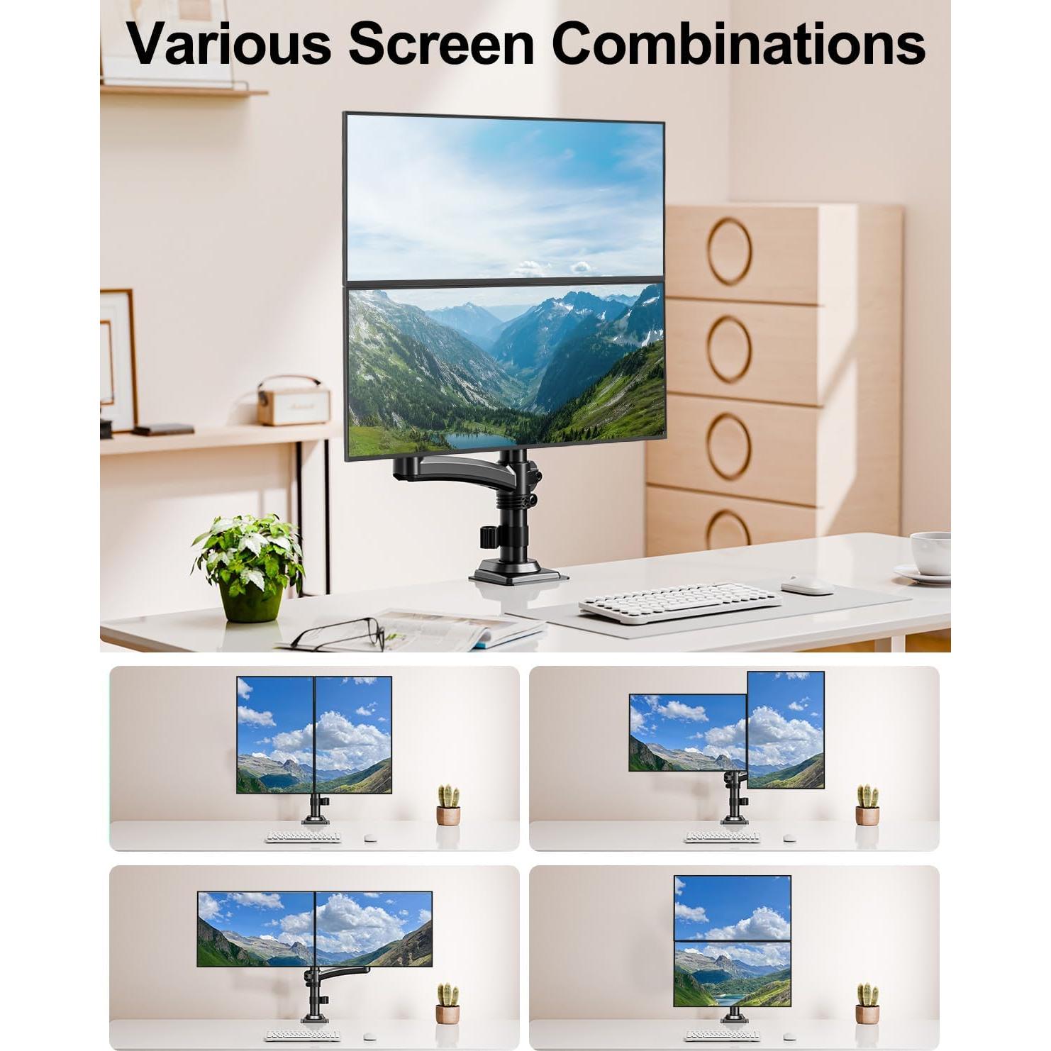 Soporte Doble para Monitor MOUNT PRO, Ajustable hasta 32"