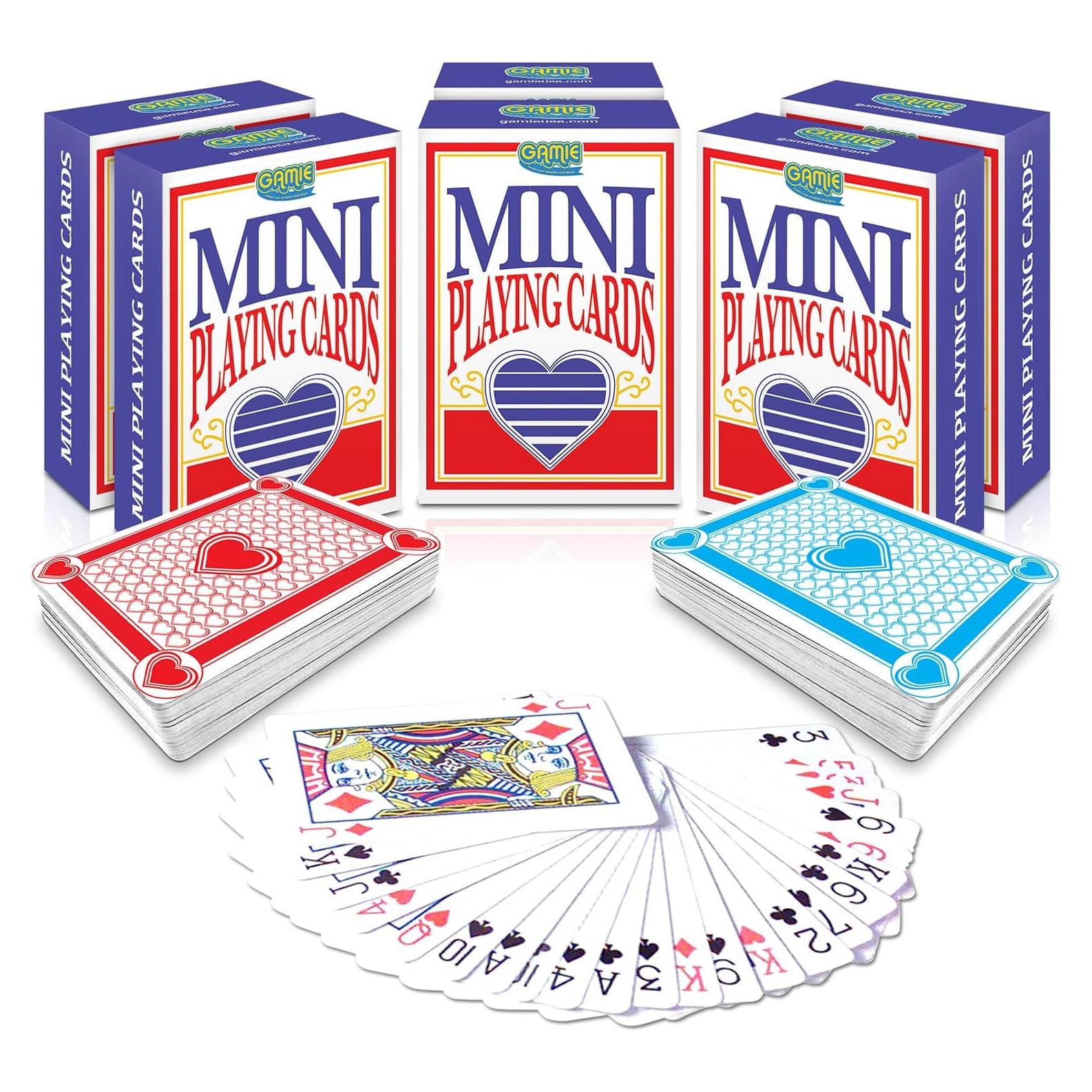 Barajas de Juego Miniatura Gamie - Paquete de 6 Cartas 6,35 cm