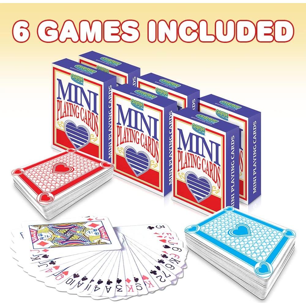 Barajas de Juego Miniatura Gamie - Paquete de 6 Cartas 6,35 cm