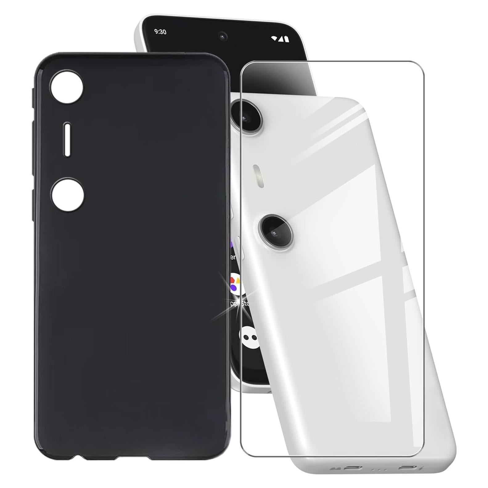 for Xreal Beam Pro (6.50") Case with [1 x Tempered Glass Protective Film], Black Shockproof Bumper Cover Ultra-Thin Soft Silicone Phone Case for Xreal Beam Pro - Black