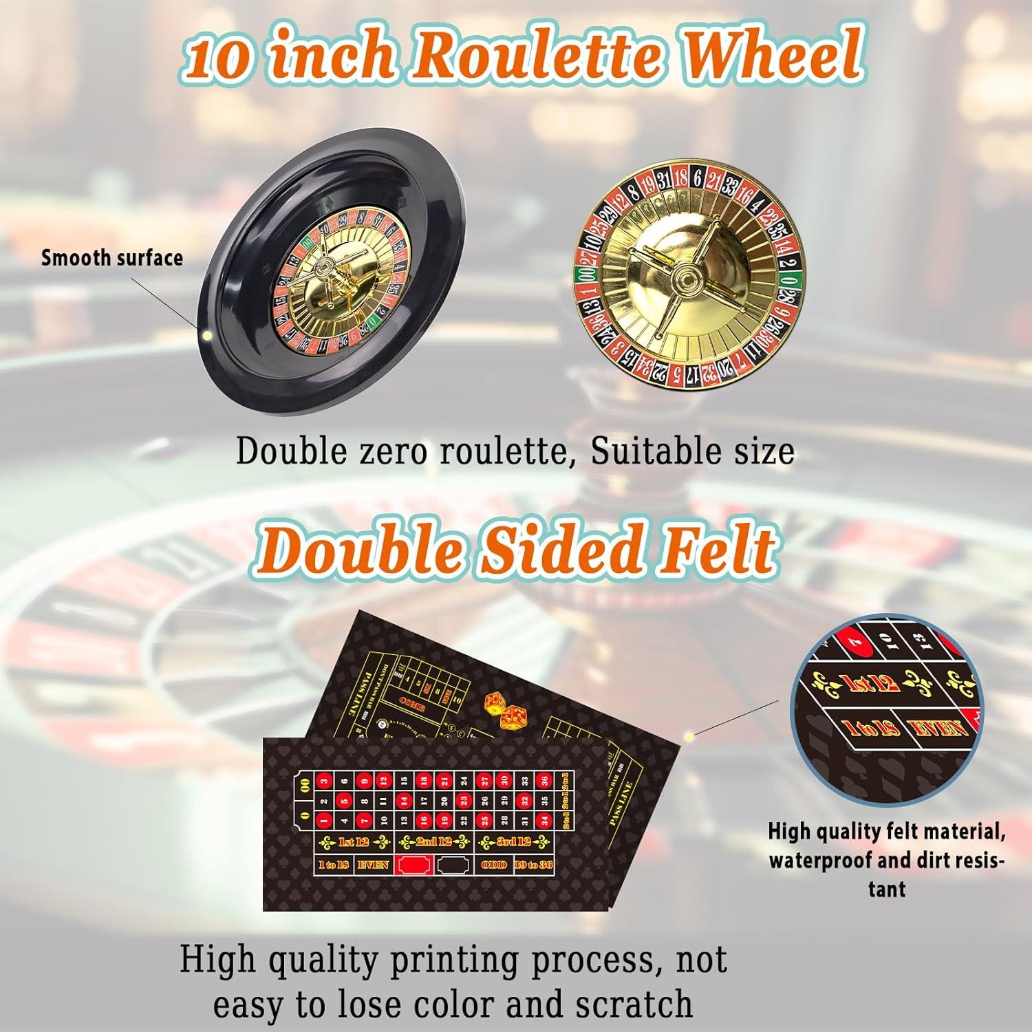 Juego de Ruleta y Craps WodGod con Fieltro Doble Cara 120x60cm