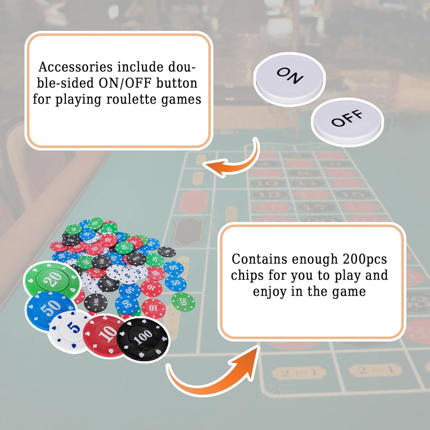 Juego de Ruleta y Craps WodGod con Fieltro Doble Cara 120x60cm