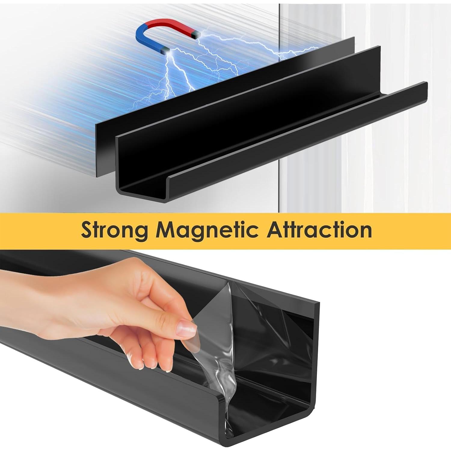 Estante Magnético para Especias BATHHOLD - 4 Paquetes Negro