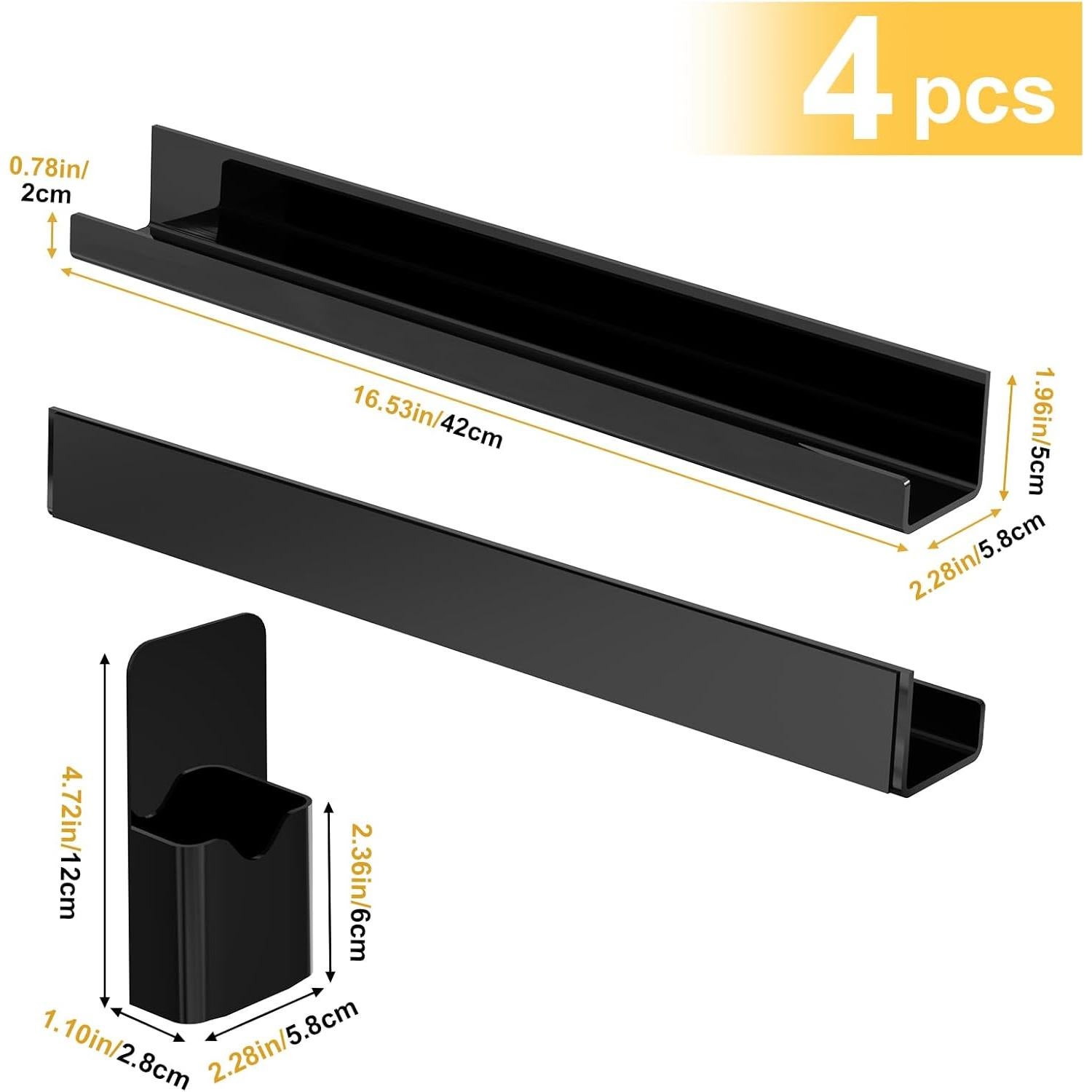 Estante Magnético para Especias BATHHOLD - 4 Paquetes Negro