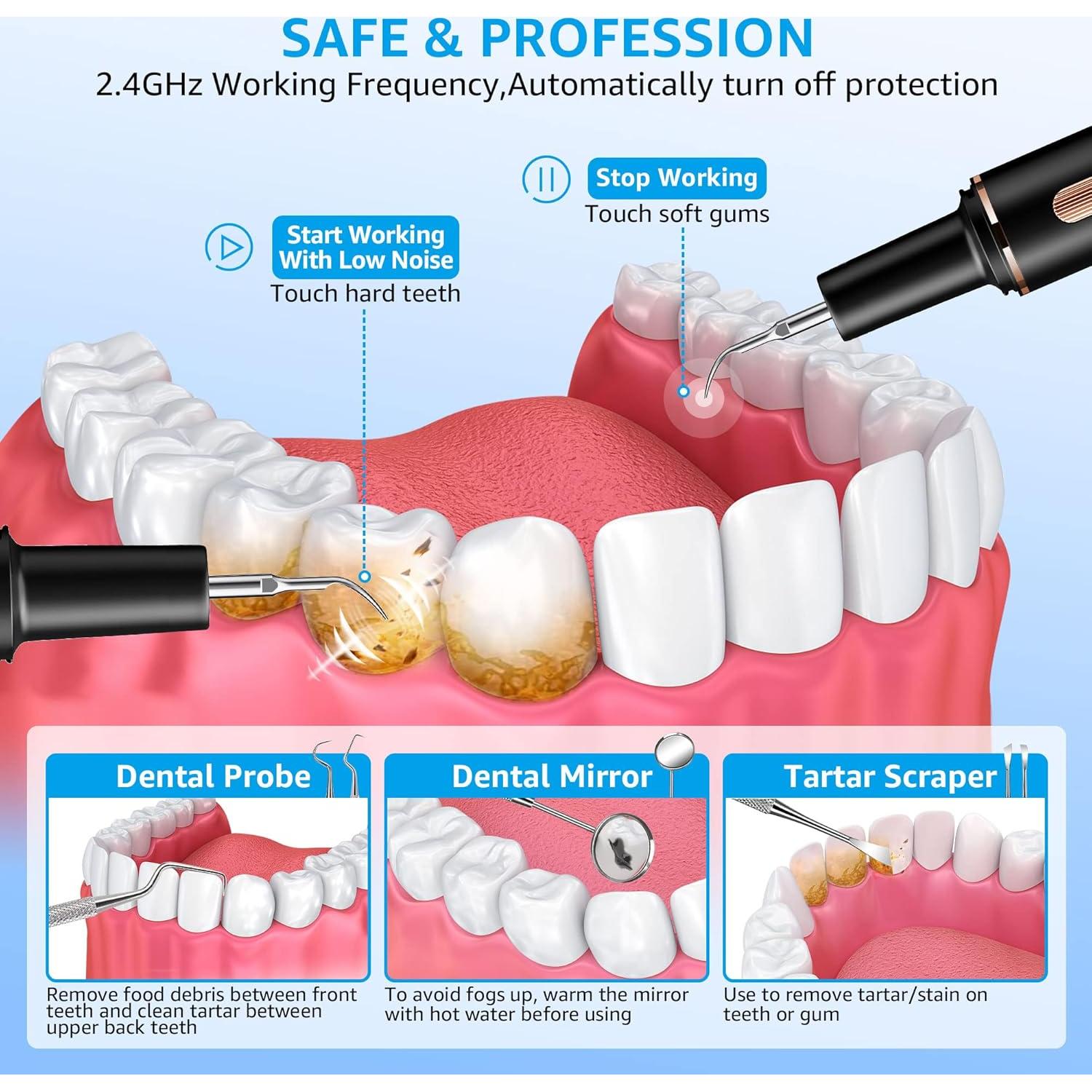 Removedor de Placa Dental TANAVE T9 con Limpiador Ultrasónico y LED