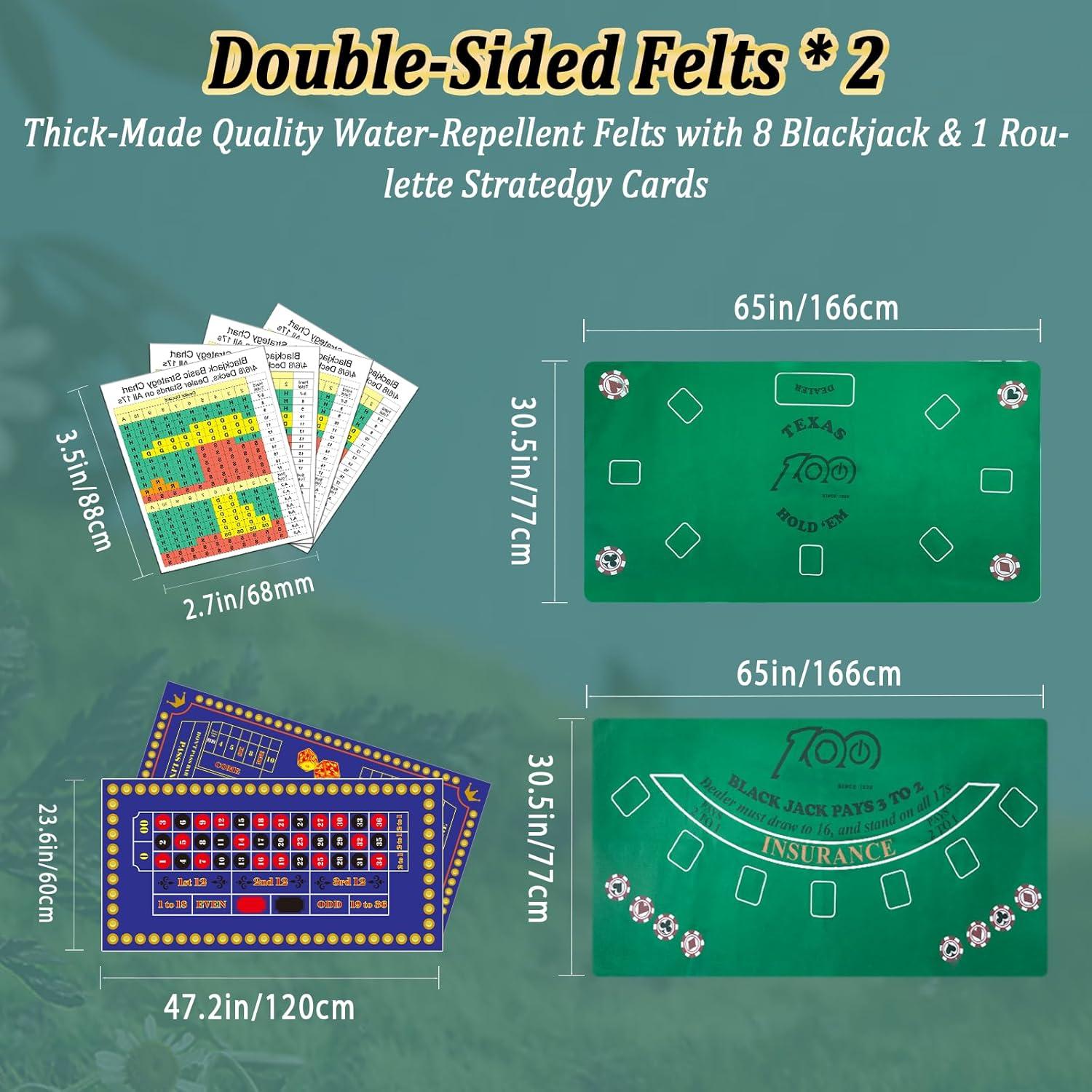 Juego de Casino 5 en 1 Wodgod con 360 Fichas y Accesorios