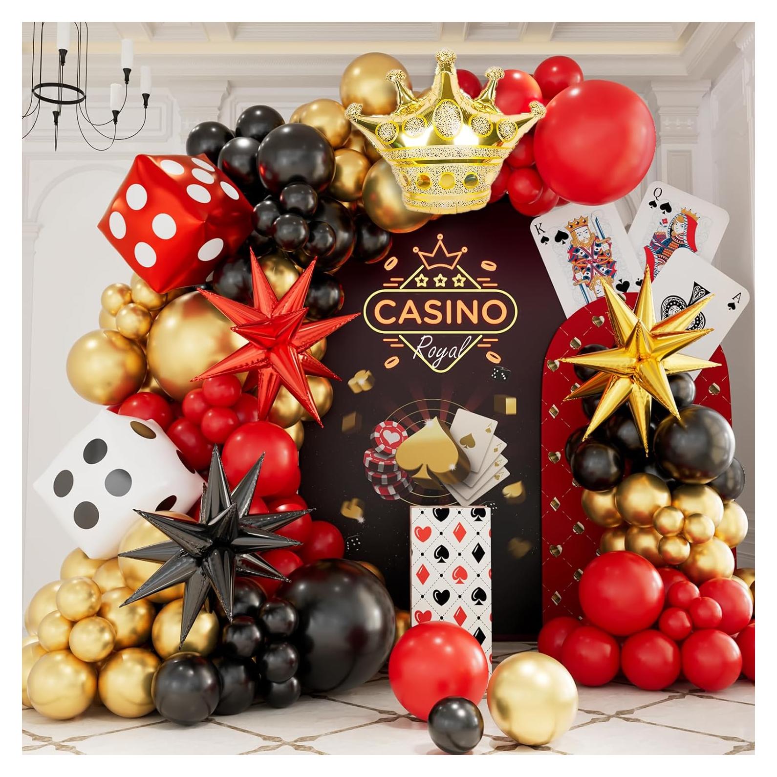Kit de arco de globos casino AobkDeco 138 piezas