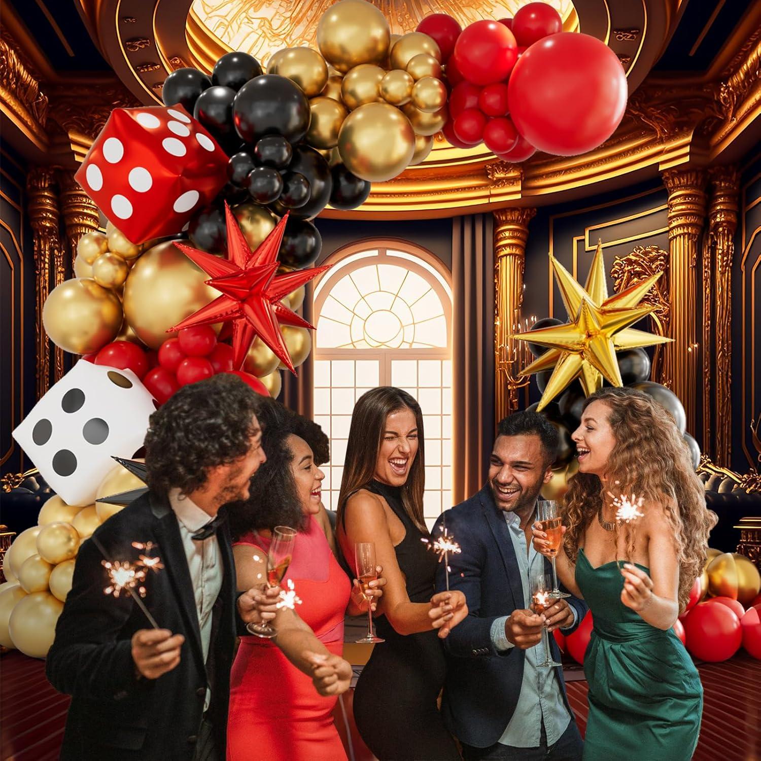 Kit de arco de globos casino AobkDeco 138 piezas