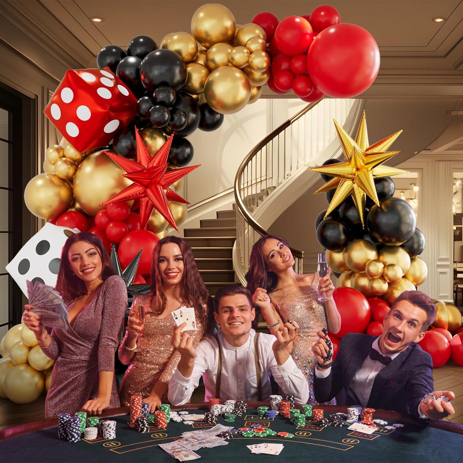 Kit de arco de globos casino AobkDeco 138 piezas