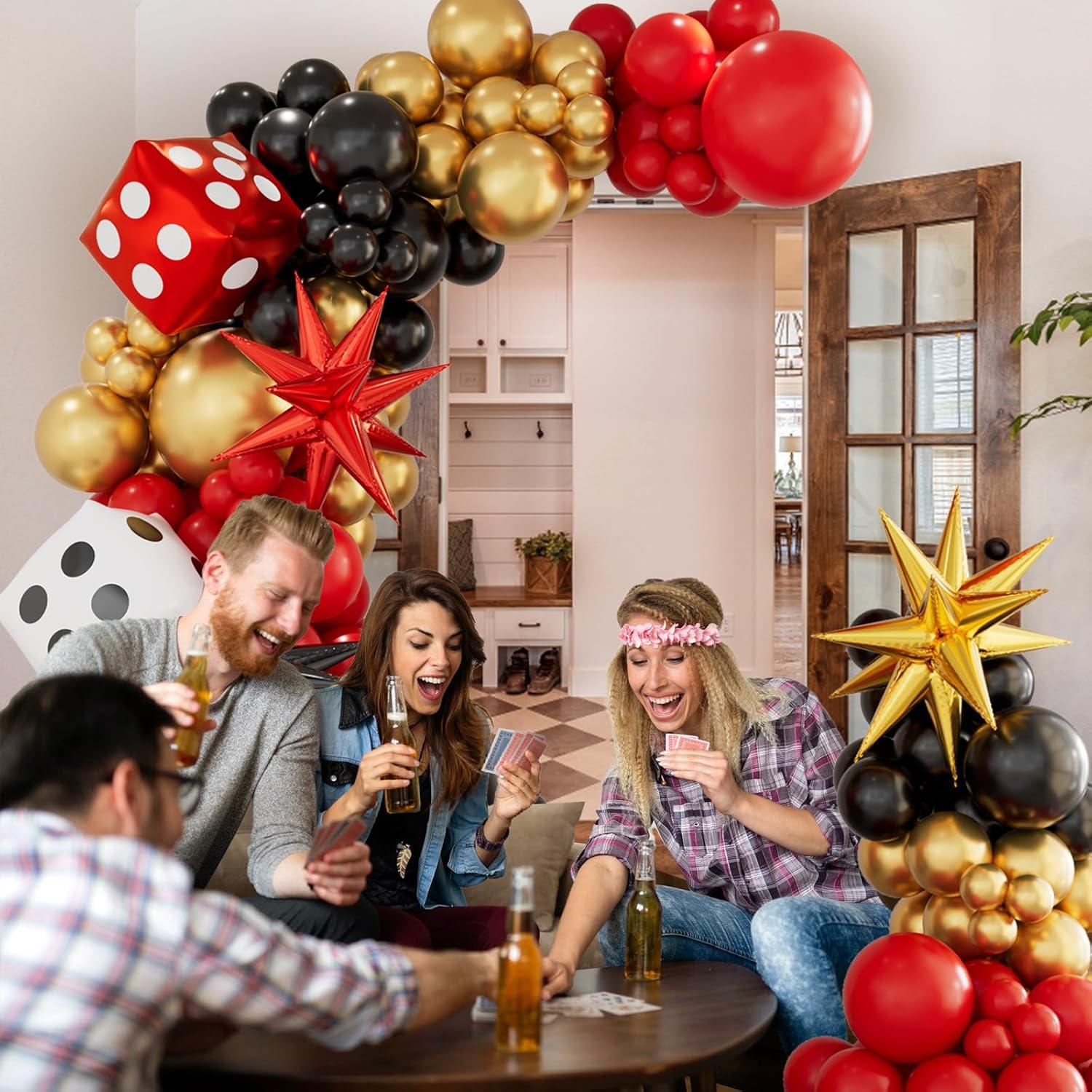 Kit de arco de globos casino AobkDeco 138 piezas