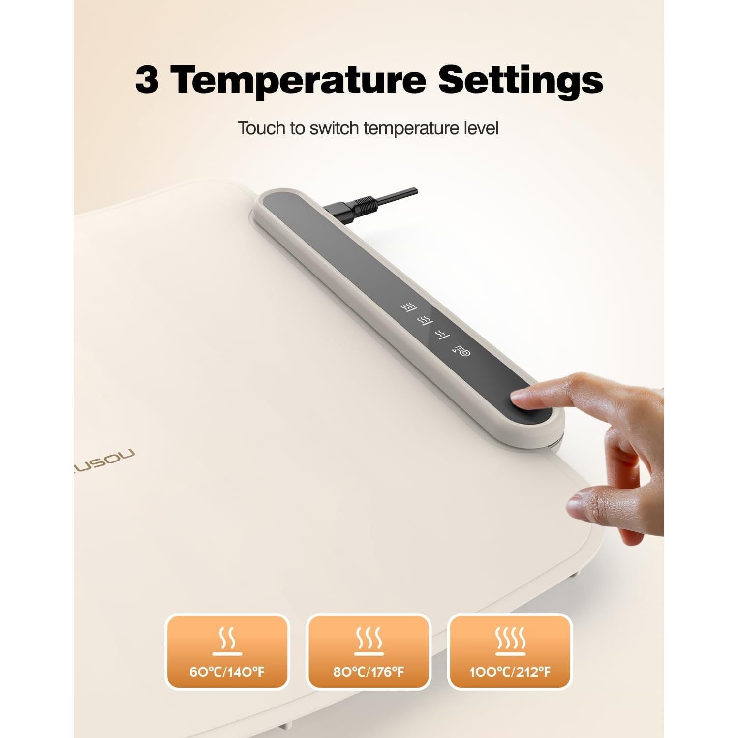 Alfombrilla Calentadora Eléctrica iTRUSOU 47x32.5cm 250W Beige