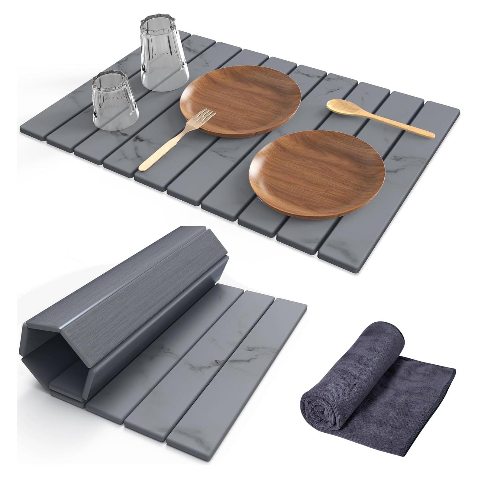 Alfombrilla de Secado de Platos Cecnamt 61x40.6 cm Diatomácea