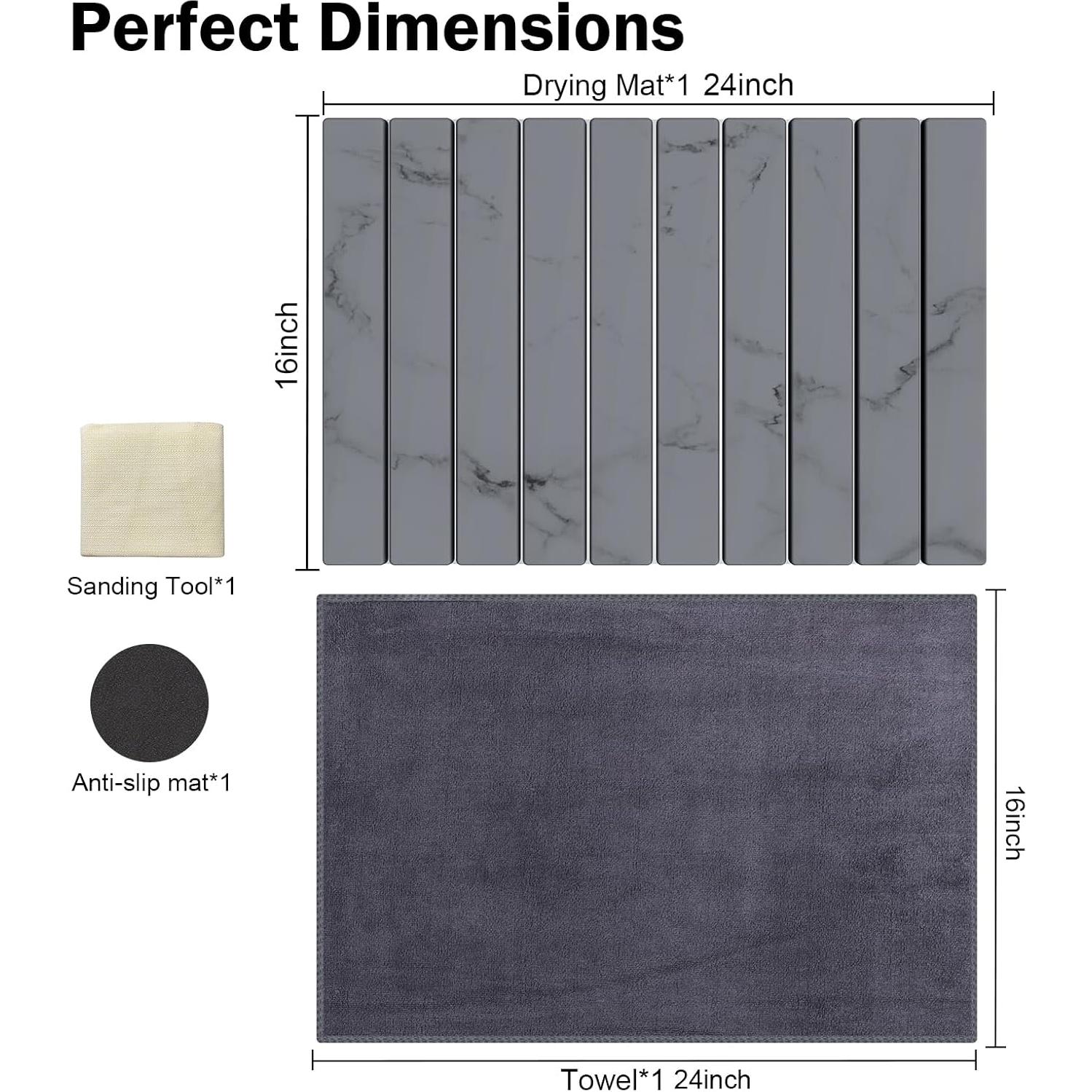 Alfombrilla de Secado de Platos Cecnamt 61x40.6 cm Diatomácea