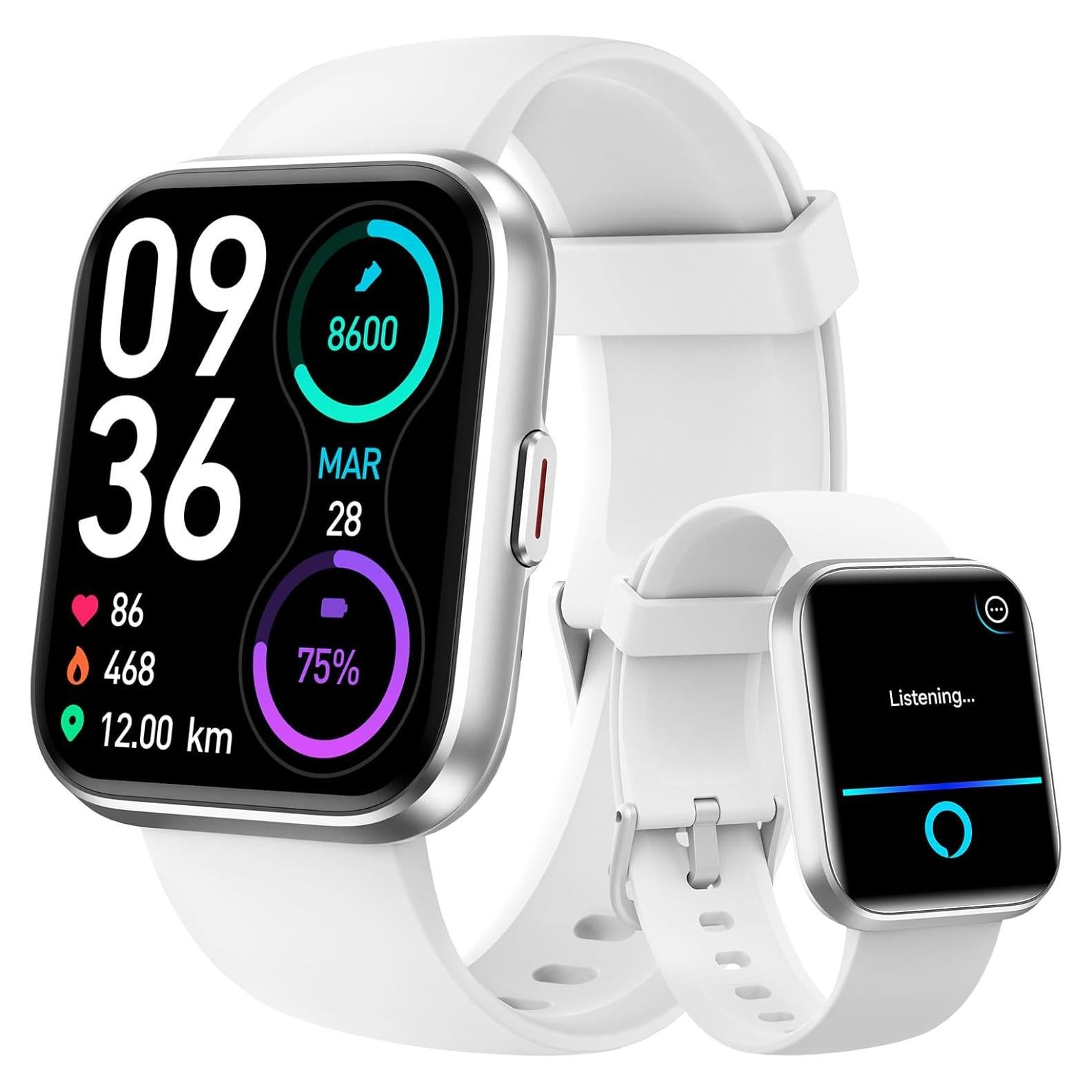 Reloj Inteligente aeac Blanco con Alexa y 100 Modos Deportivos