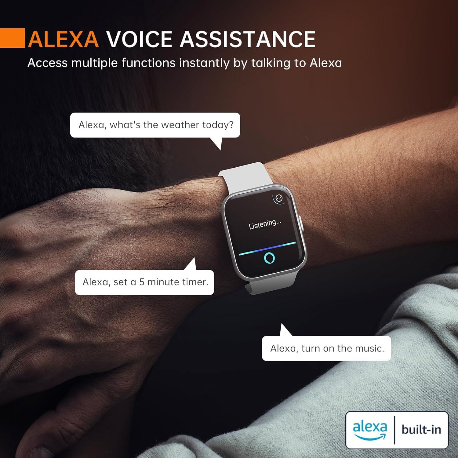 Reloj Inteligente aeac Blanco con Alexa y 100 Modos Deportivos