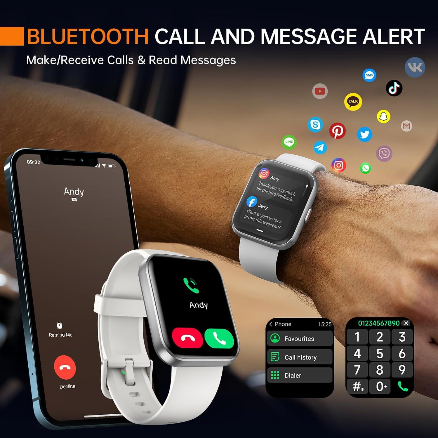 Reloj Inteligente aeac Blanco con Alexa y 100 Modos Deportivos