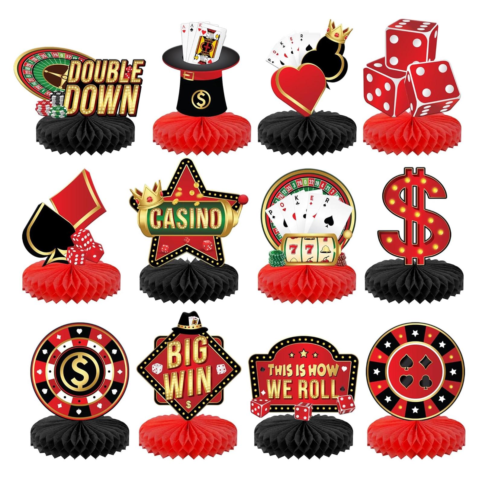 Centros de Mesa para Casino KatchOn - Paquete de 12