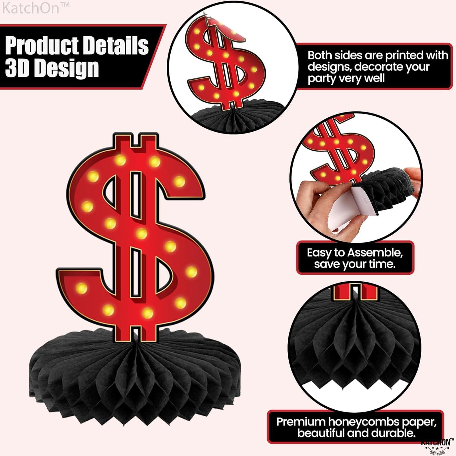 Centros de Mesa para Casino KatchOn - Paquete de 12