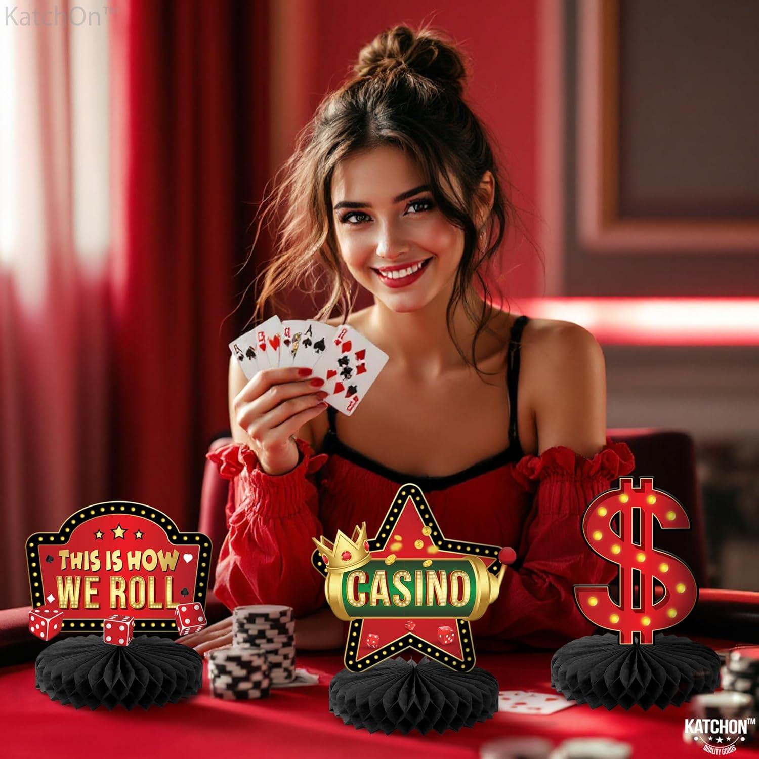 Centros de Mesa para Casino KatchOn - Paquete de 12