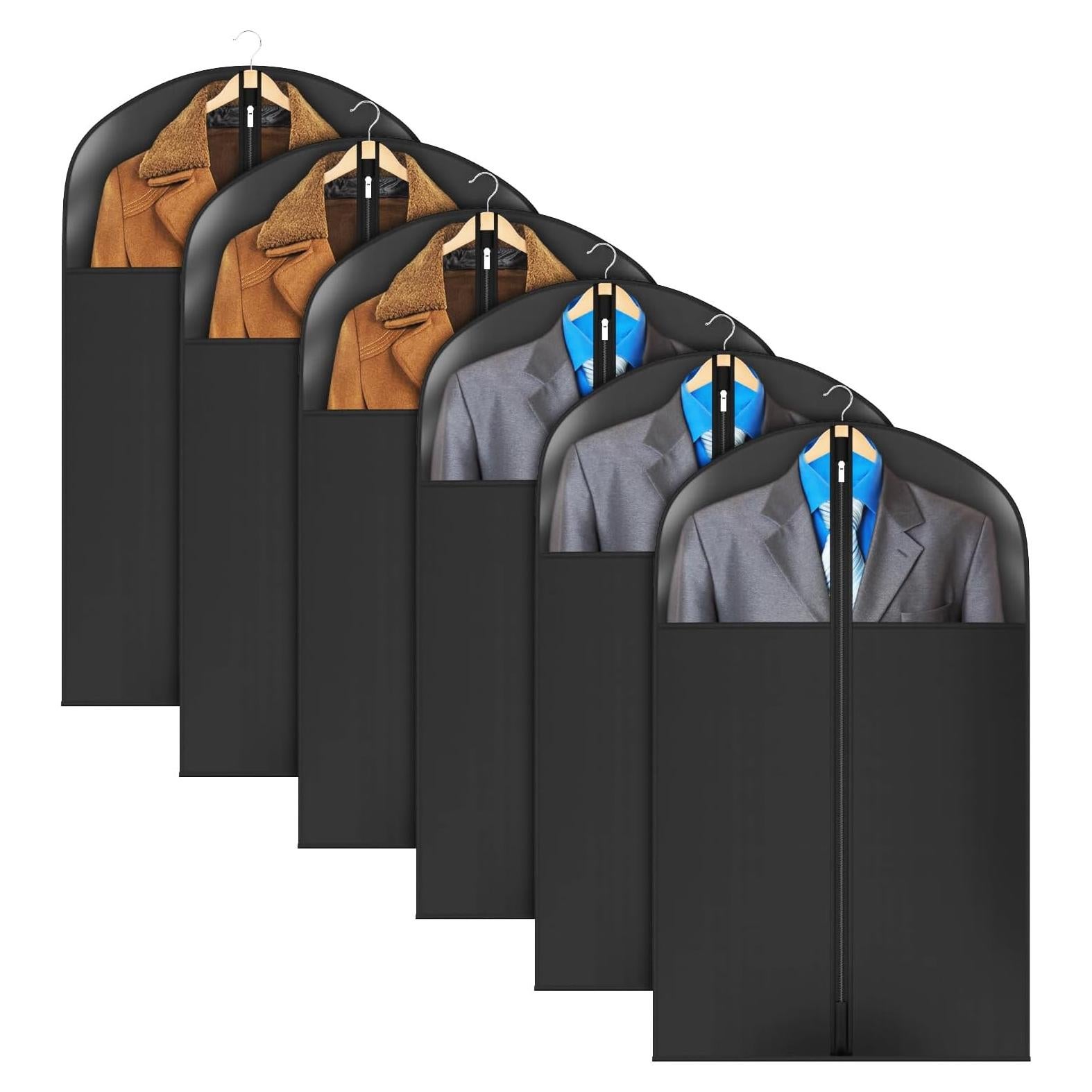 Bolsa de Traje Univivi 101.6 cm con Ventana - Juego de 6 - Negro